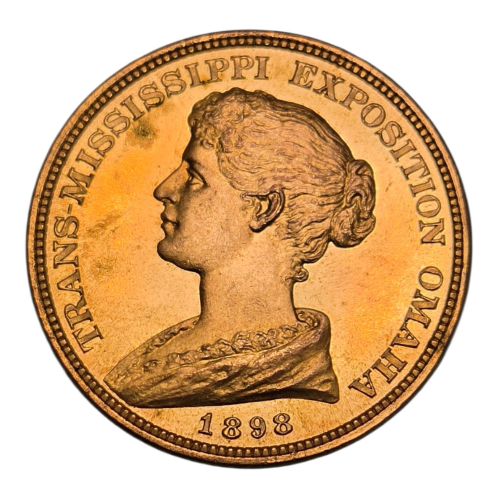1898 HK-283 SO-CALLED DOLLAR TRANS MISSISSIPPI EXPO OFFICIAL MEDAL Uncirculated 