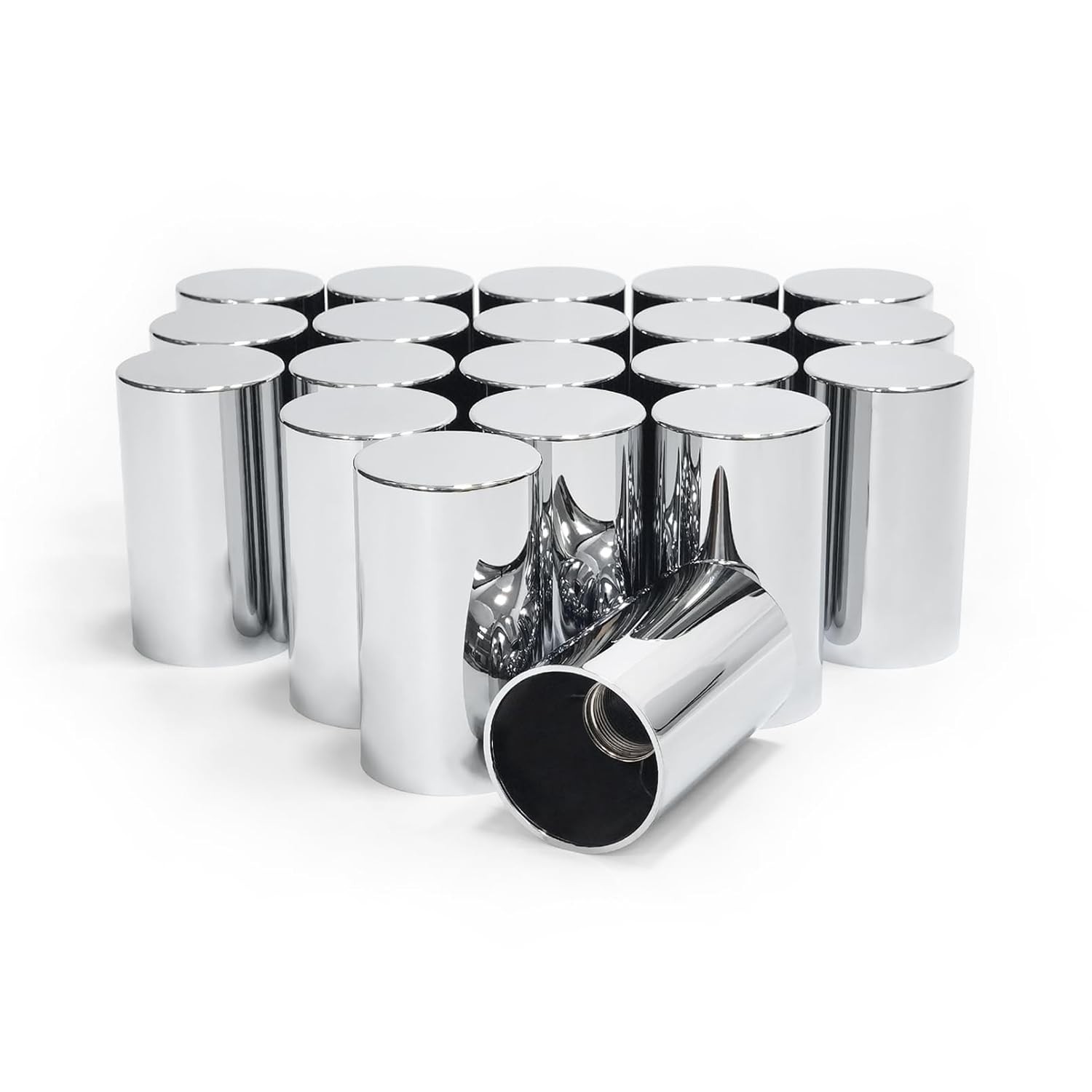 33mm Chrome ABS Cylindrical Screw-on Lug Nut Covers for Semi Truck 20&60 pcs