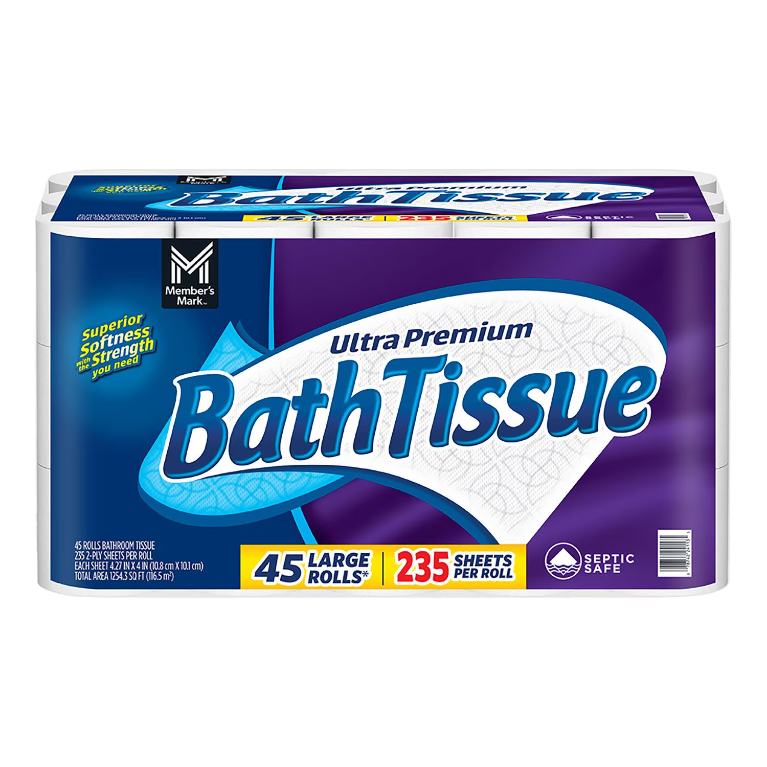 3 Pack Member\'s Mark Ultra Premium 2-Ply Toilet Paper 45 rolls (135 Rolls Total)
