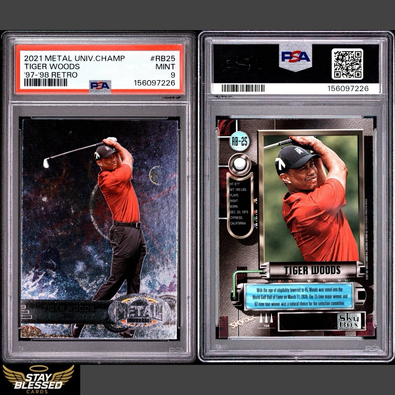 2021 Skybox Metal Universe Champions - 1997-98 Retro Tiger Woods #RB-25 PSA 9 2021 Skybox Metal Universe Champions - 1997-98 Retro Tiger Woods #RB-25 PSA 9
