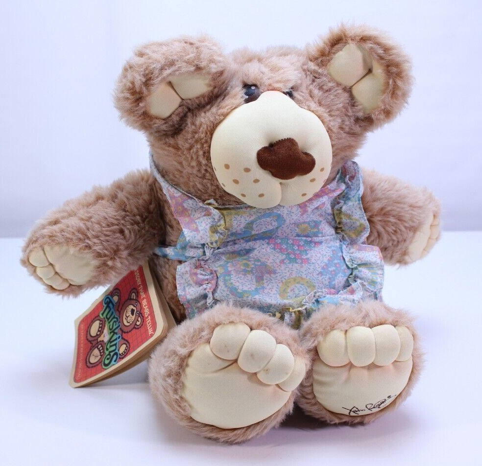VTG 1984 Hattie Furskins Plush Teddy Bear Xavier Roberts Outfit Dress Tags 22\