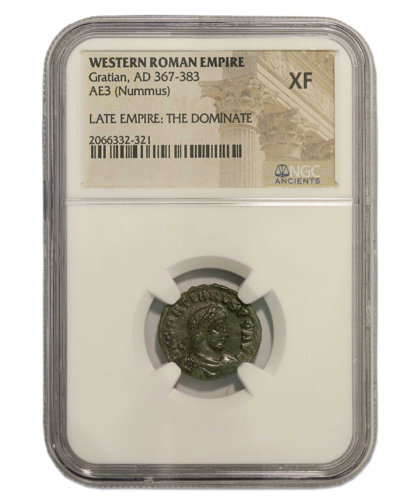 NGC XF Roman AE3 of Gratian (AD367 - 383 ) NGC Ancients Certified EXTREMELY FINE