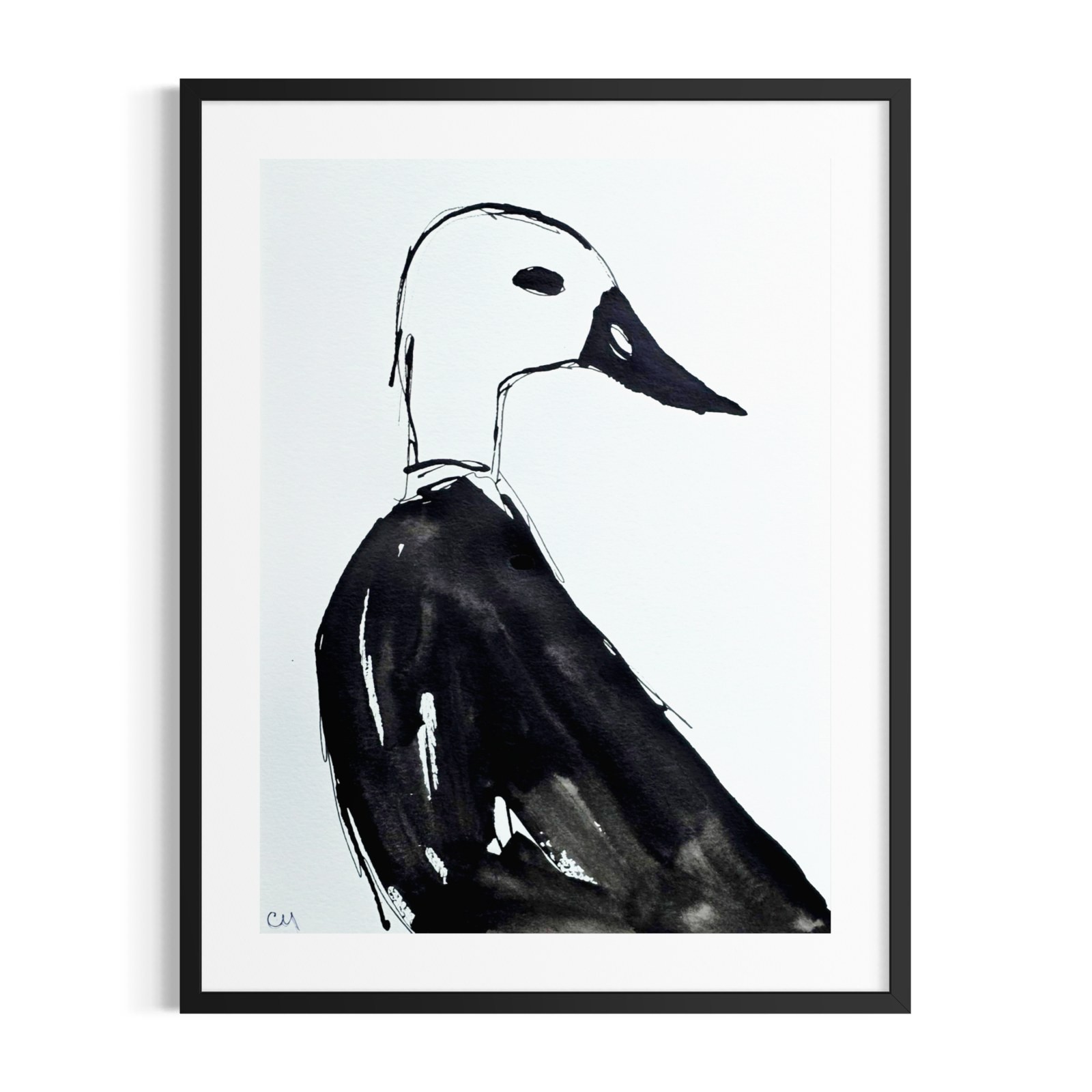 Original Acrylic 9x12 Expressionist Duck Portrait Painting Signed Art On Paper