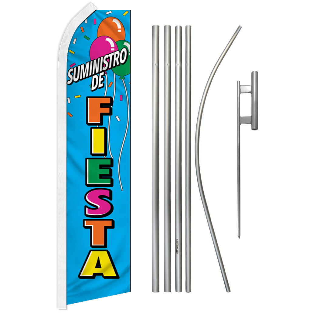 Suministro de Fiesta Advertising Swooper Feather Flutter Flag & Pole Kit Supply
