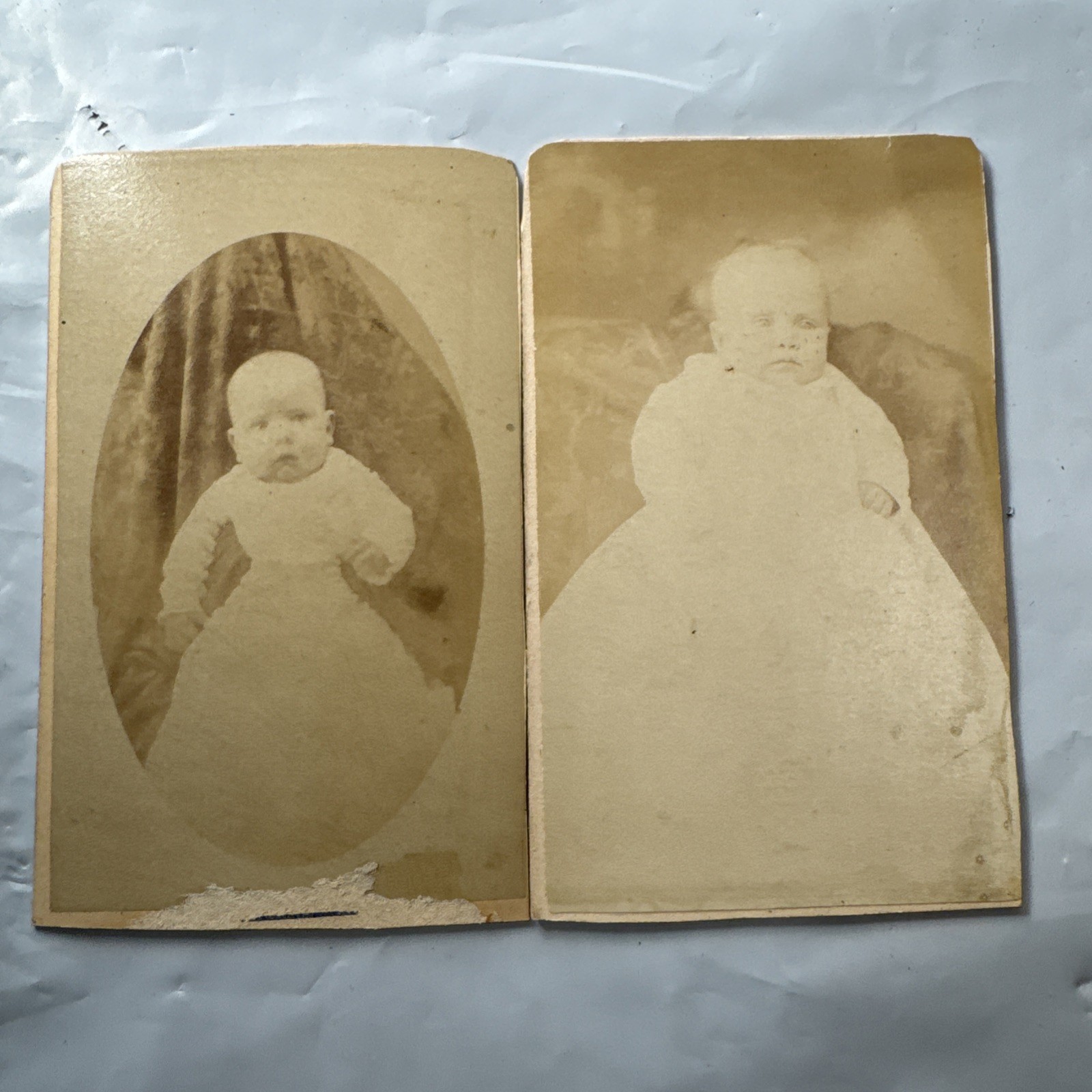 Antique CDV Photo 2 Infants Unknown Gallery Antique CDV Photo 2 Infants Unknown Gallery