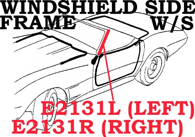 1973-1982 Corvette Weatherstrip Windshield Side Frame Pillar Post USA Left