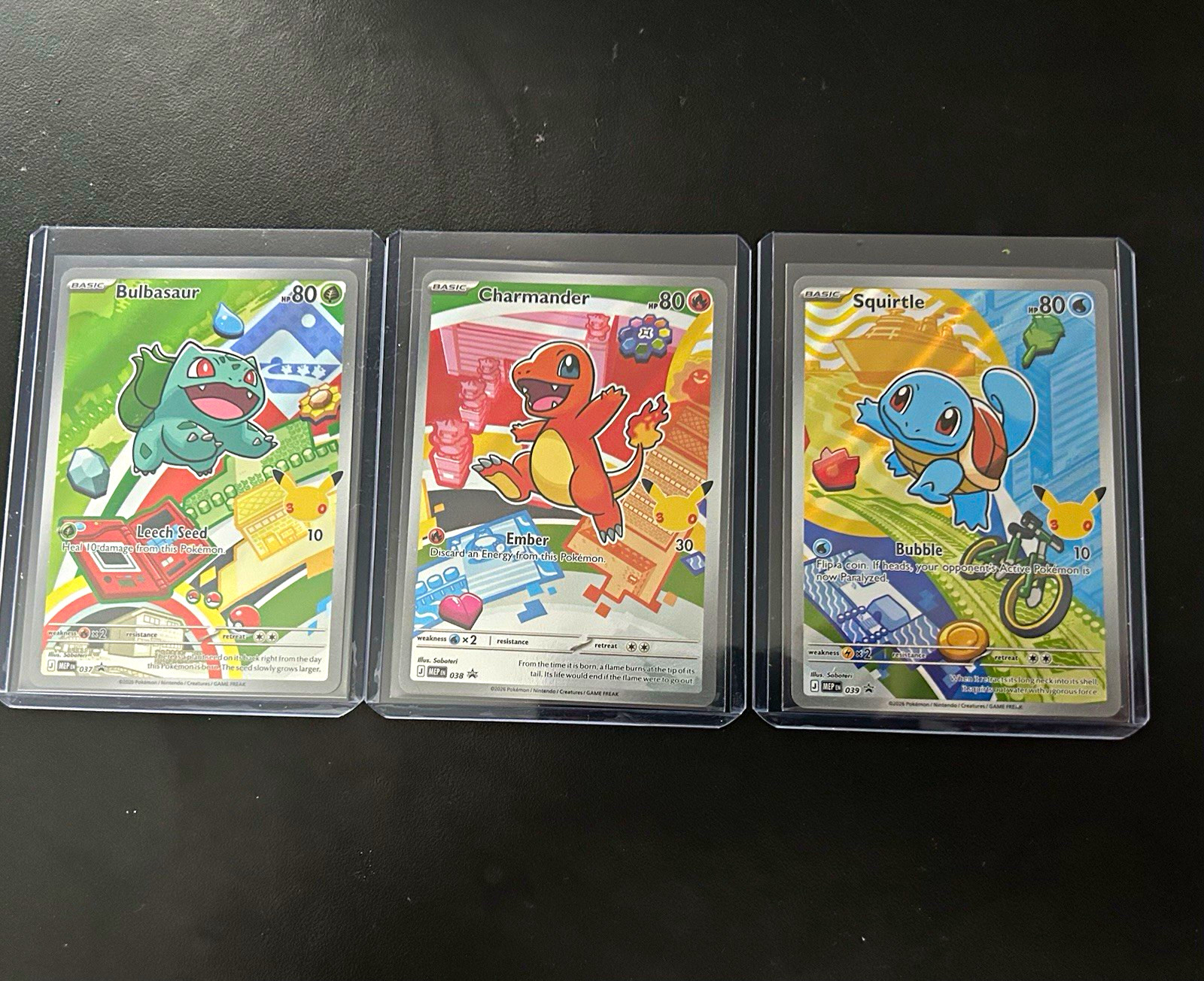 30th Celebration Promos Bulbasaur 037, Charmander 038, Squirtle 039 30th Celebration Promos Bulbasaur 037, Charmander 038, Squirtle 039
