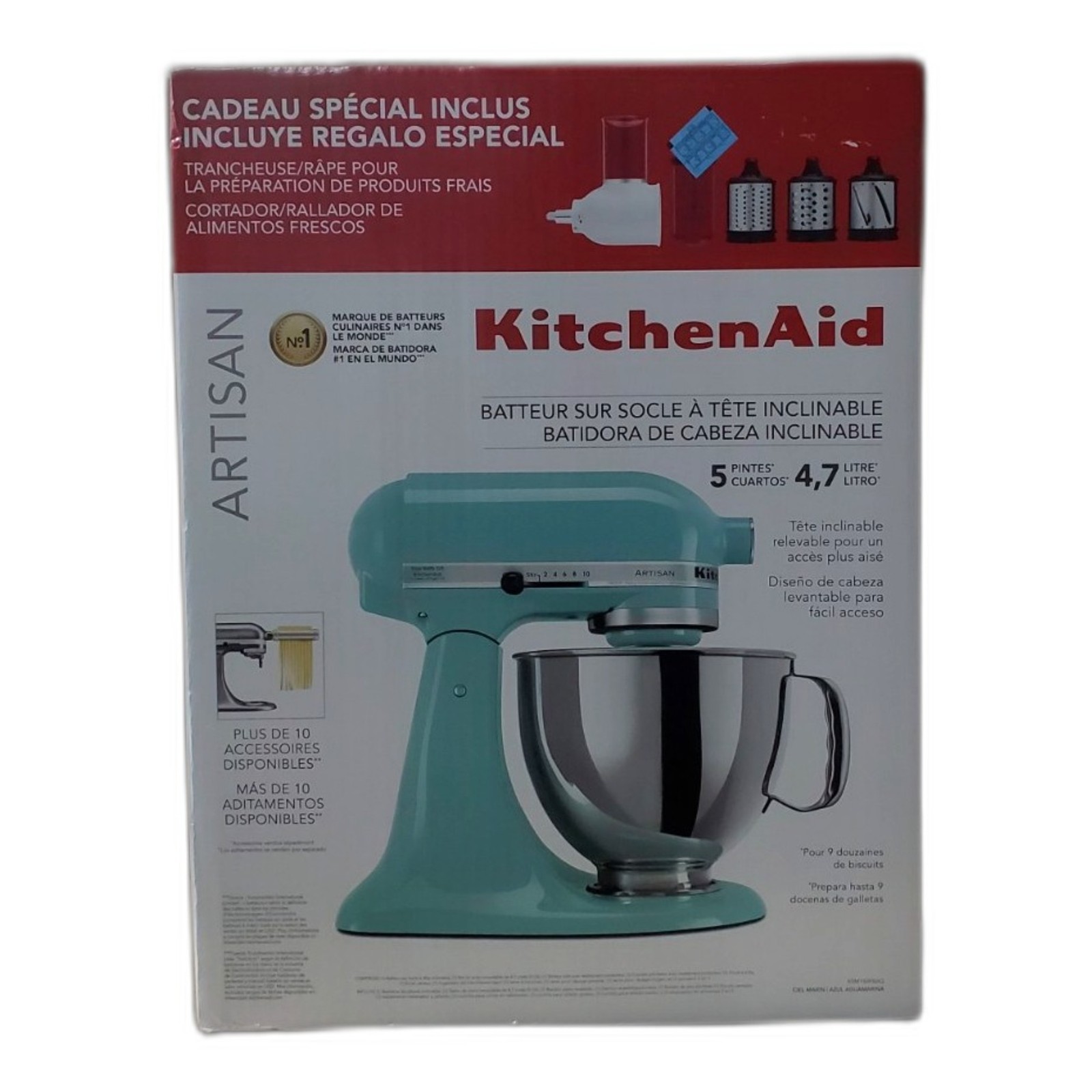 KitchenAid Artisan Series 5 Quart Tilt-Head Stand Mixer Aqua Sky Open Box