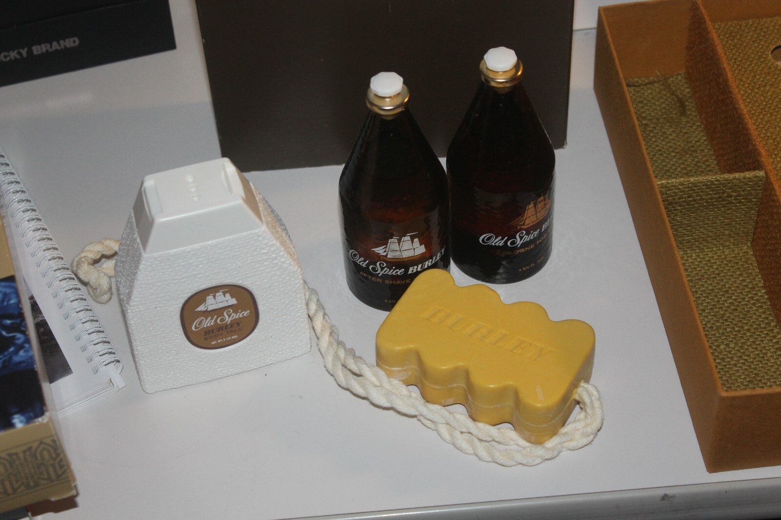 Burley By Old Spice shulton set: Soap On A Rope, Cologne, aftershave, talc Burley By Old Spice shulton set: Soap On A Rope, Cologne, aftershave, talc
