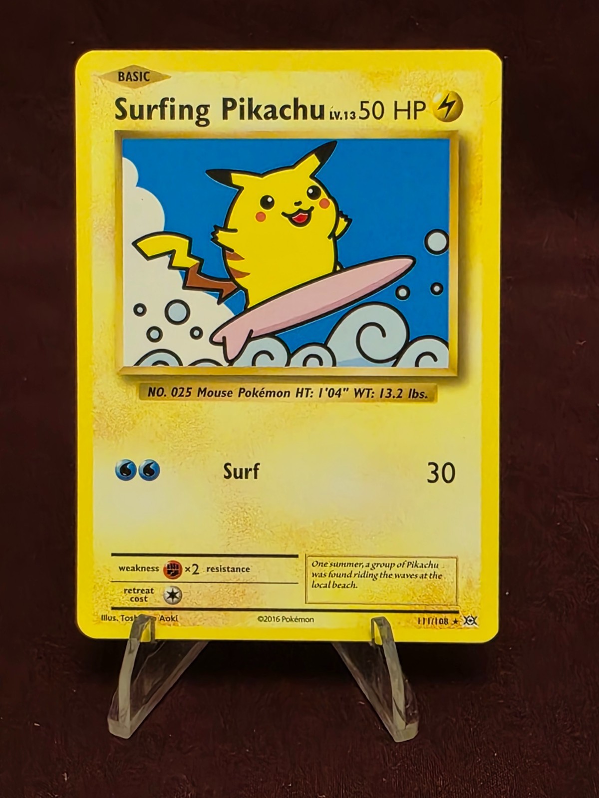 2016 Pokemon TCG Surfing Pikachu 111/108 Evolutions Regular 2016 Pokemon TCG Surfing Pikachu 111/108 Evolutions Regular