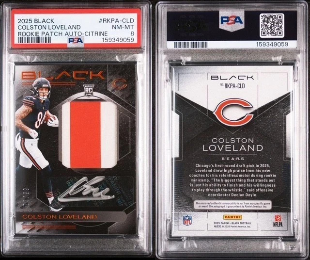Football Pack - Colston Loveland Rookie Patch Auto PSA 8 - 50 Pack Series