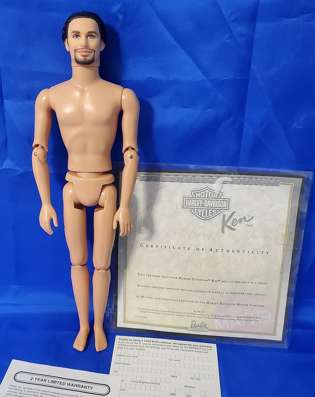 1998 First in Series Harley Ken Doll New with Certificate Nude 1998 First in Series Harley Ken Doll New with Certificate Nude