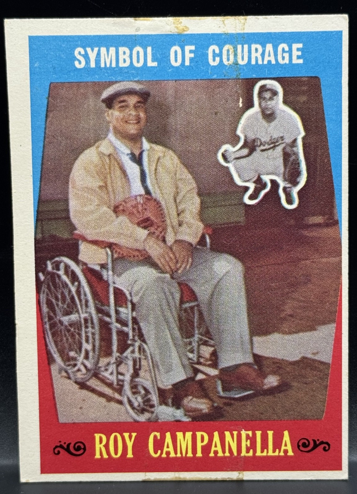 1959 Topps ROY CAMPANELLA card No. 550 Symbol of Courage Crease-Free HOF