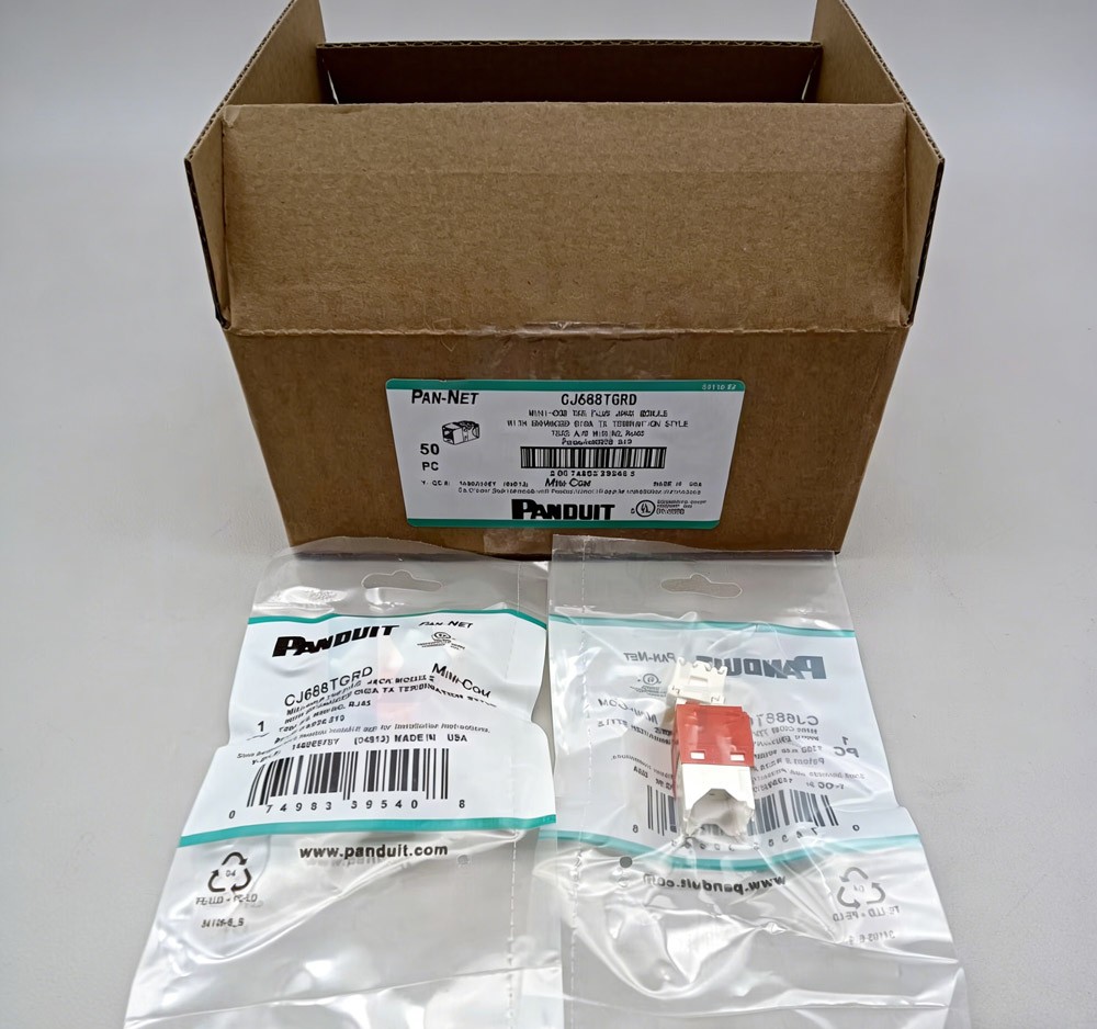 Panduit Giga TX Cat6 jack Red CJ688TGRD BOX OF 50. ！