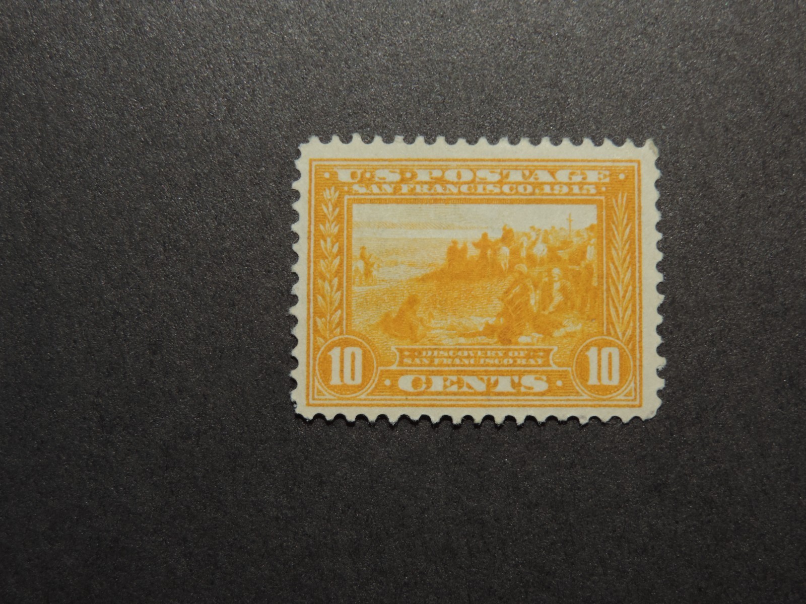 US Stamp Scott # 400 1913 Discovery , Orange, Perf 12   Mint  XF