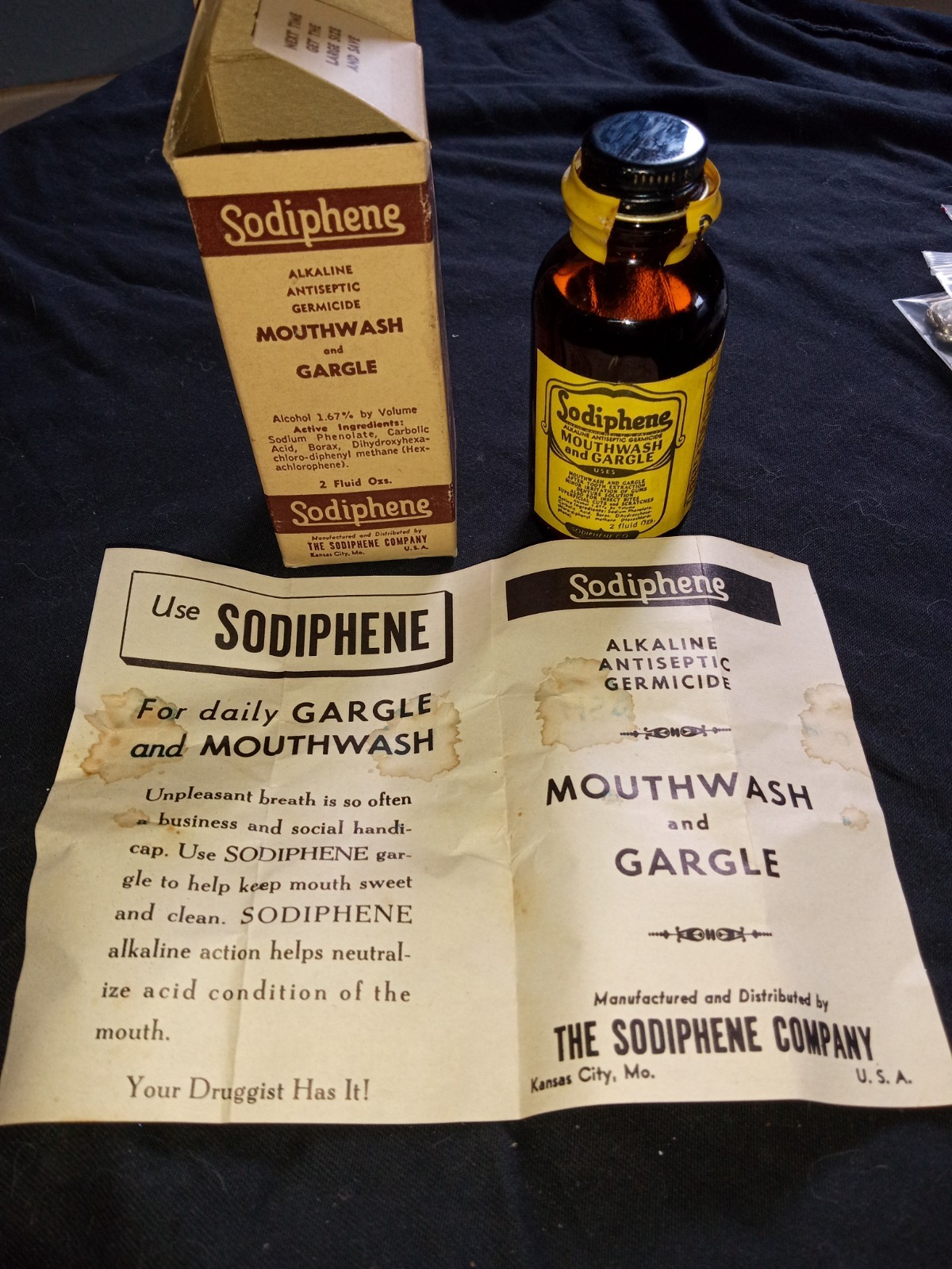Sodiphene - rare antique - complete box bottle paperwork Sodiphene - rare antique - complete box bottle paperwork