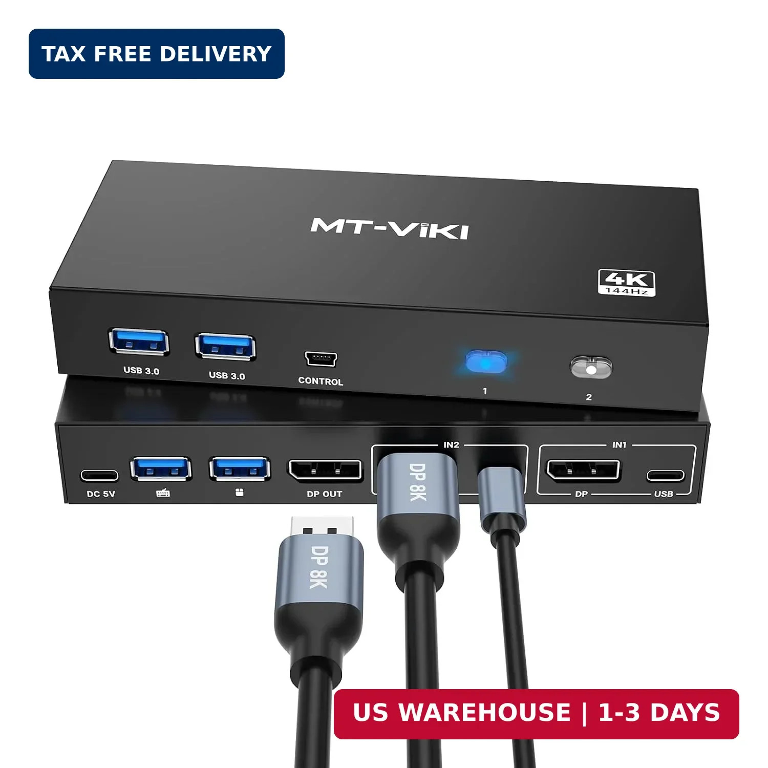 MT-VIKI 8K Displayport KVM Switch 2 in 1 Out DP1.4 with 4 USB 3.0 Ports, Support MT-VIKI 8K Displayport KVM Switch 2 in 1 Out DP1.4 with 4 USB 3.0 Ports, Support
