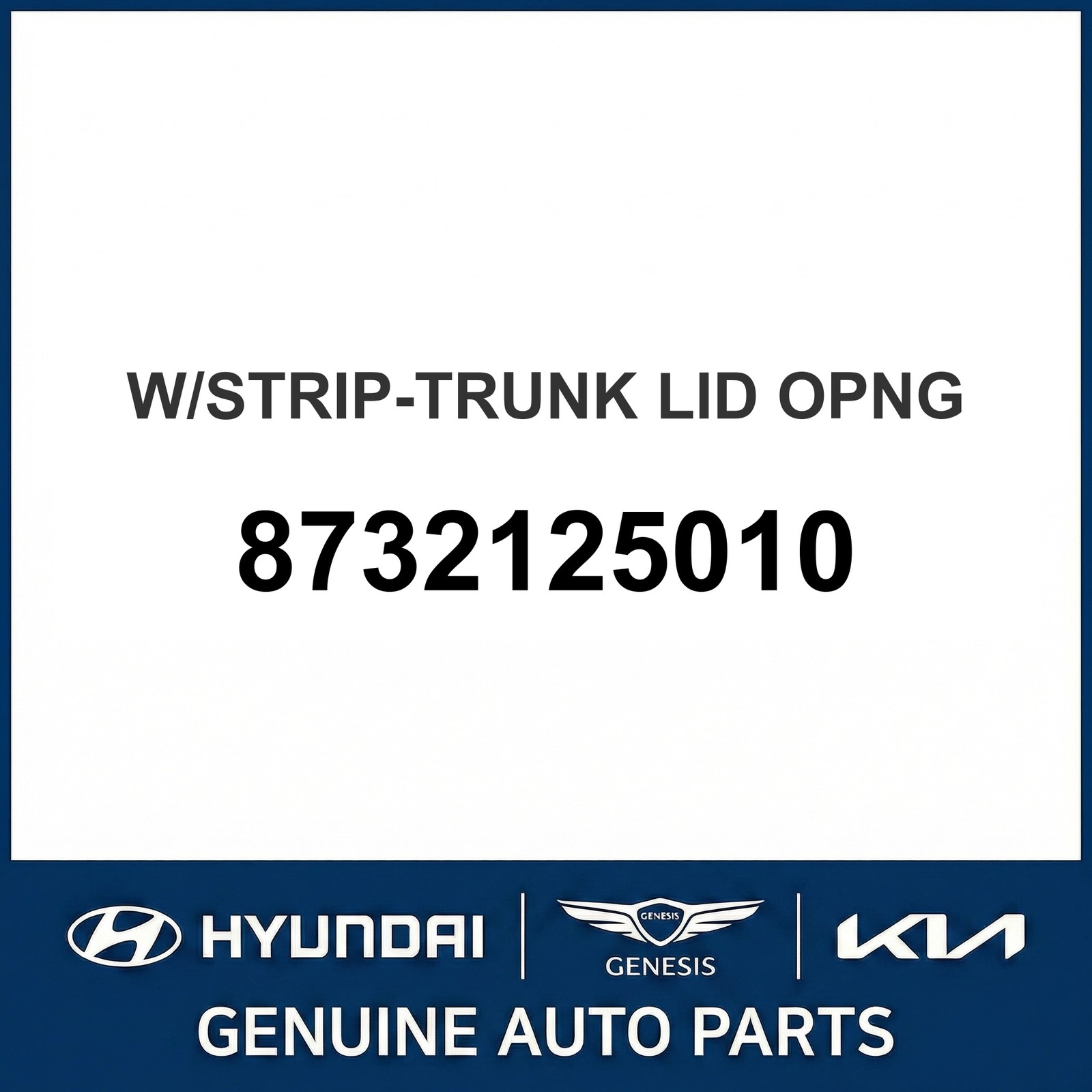 1999-2006 Hyundai Accent W/Strip-Trunk Lid Opng OEM New 8732125010 1999-2006 Hyundai Accent W/Strip-Trunk Lid Opng OEM New 8732125010