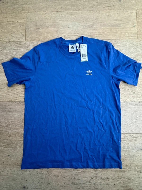 adidas Originals Men’s Trefoil Essentials Tee Large Semi Cobalt Blue NWT