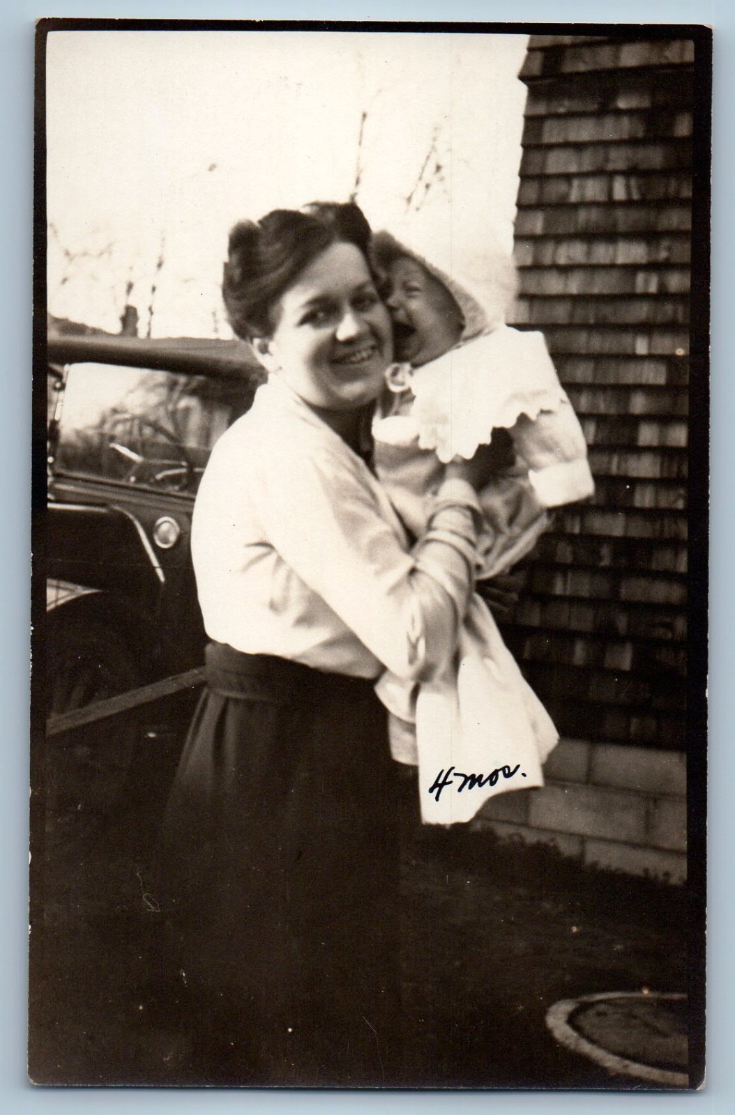 c1910's Mother And Crying Baby Jackson Michigan MI RPPC Photo Antique Postcard c1910's Mother And Crying Baby Jackson Michigan MI RPPC Photo Antique Postcard