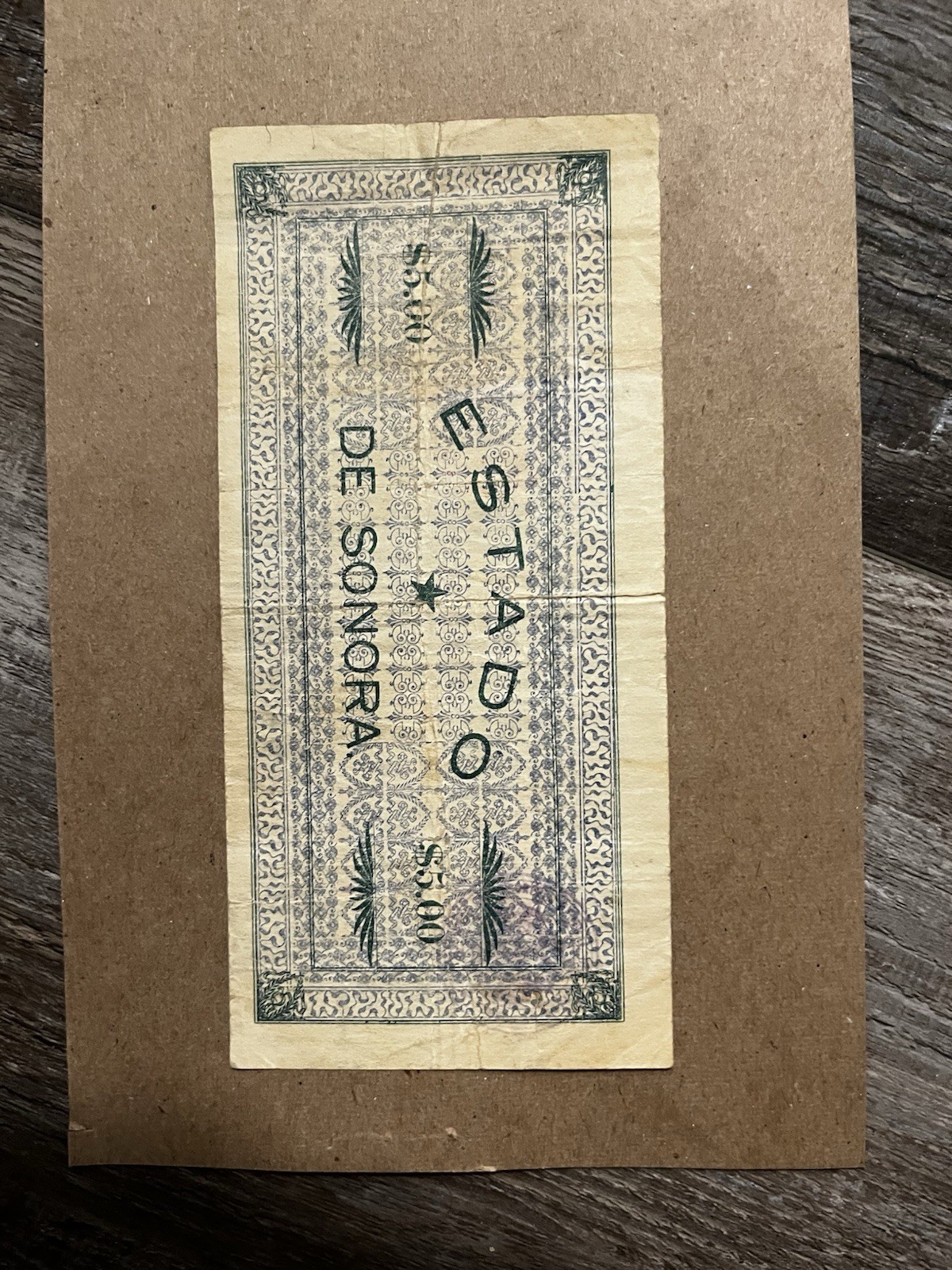 ¡Viva México 1913 Sonora $5 Provisional Note Mexican Revolution Era Hermosillo