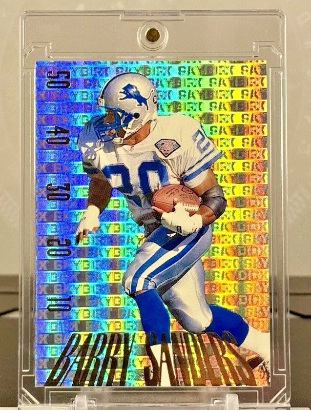 BARRY SANDERS 1995 SkyBox Premium PAYDIRT #PD23 Lions HOF RARE PRIZM 💥