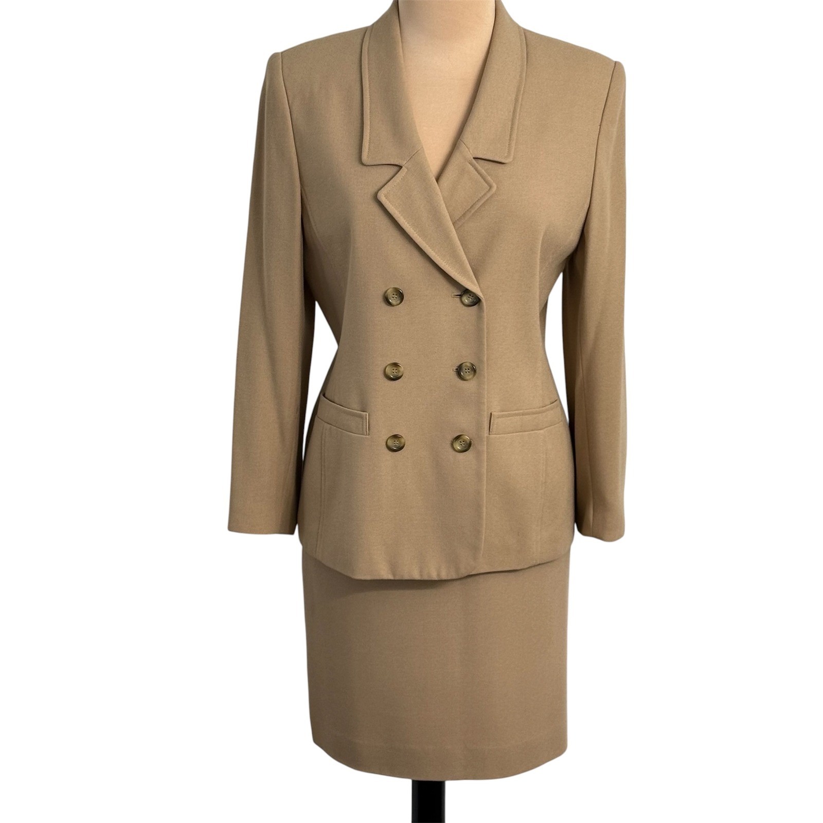 Kasper ASL Women\'s Vintage Double-Breasted Skirt Suit