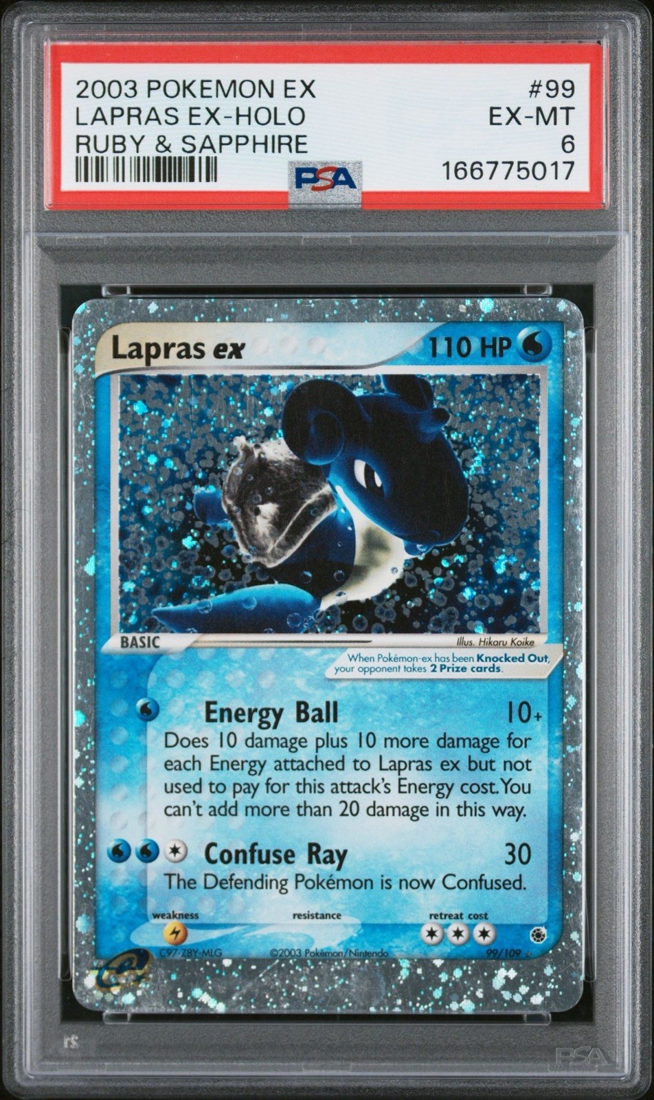2003 POKEMON EX RUBY & SAPPHIRE #99 LAPRAS EX-HOLO PSA 6 2003 POKEMON EX RUBY & SAPPHIRE #99 LAPRAS EX-HOLO PSA 6