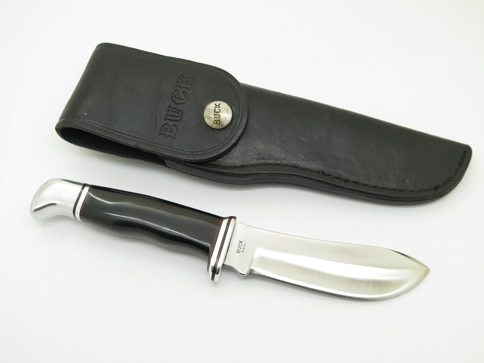 Vintage 1967-72 Buck 103 Skinner 2 Liner USA Fixed Blade Hunting Knife & Sheath