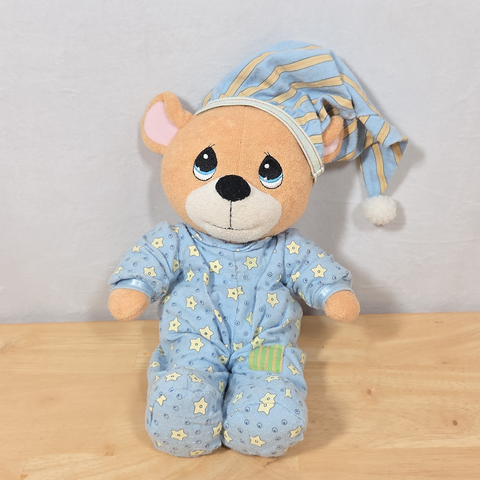 Precious Moments Luv N Care Prayer Bear Plush Blue Pajamas NOT WORKING Vtg