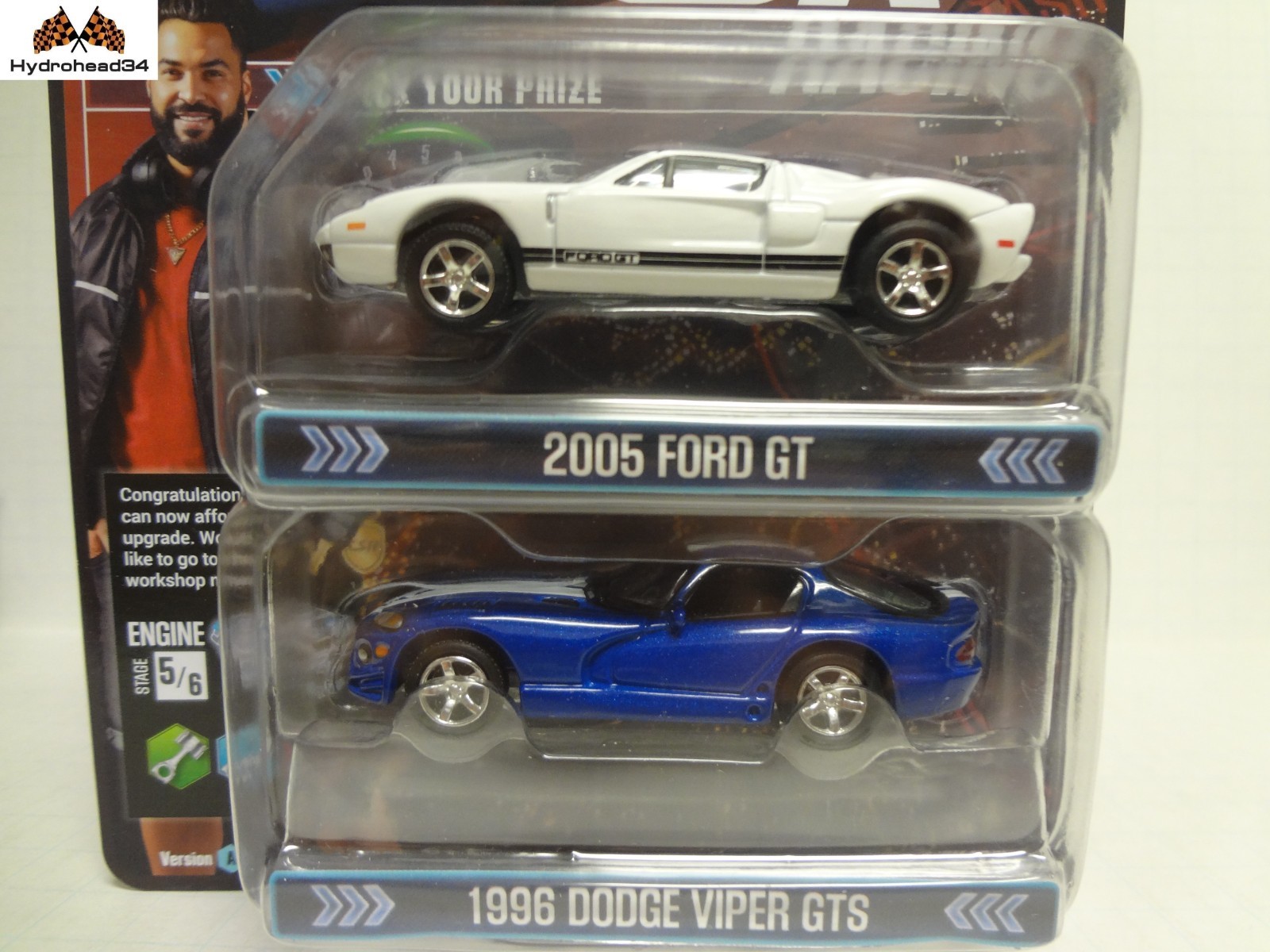 Johnny Lightning 2005 Ford GT & 1996 Dodge Viper GTS CSR Racing 2 Pack JLPK025A