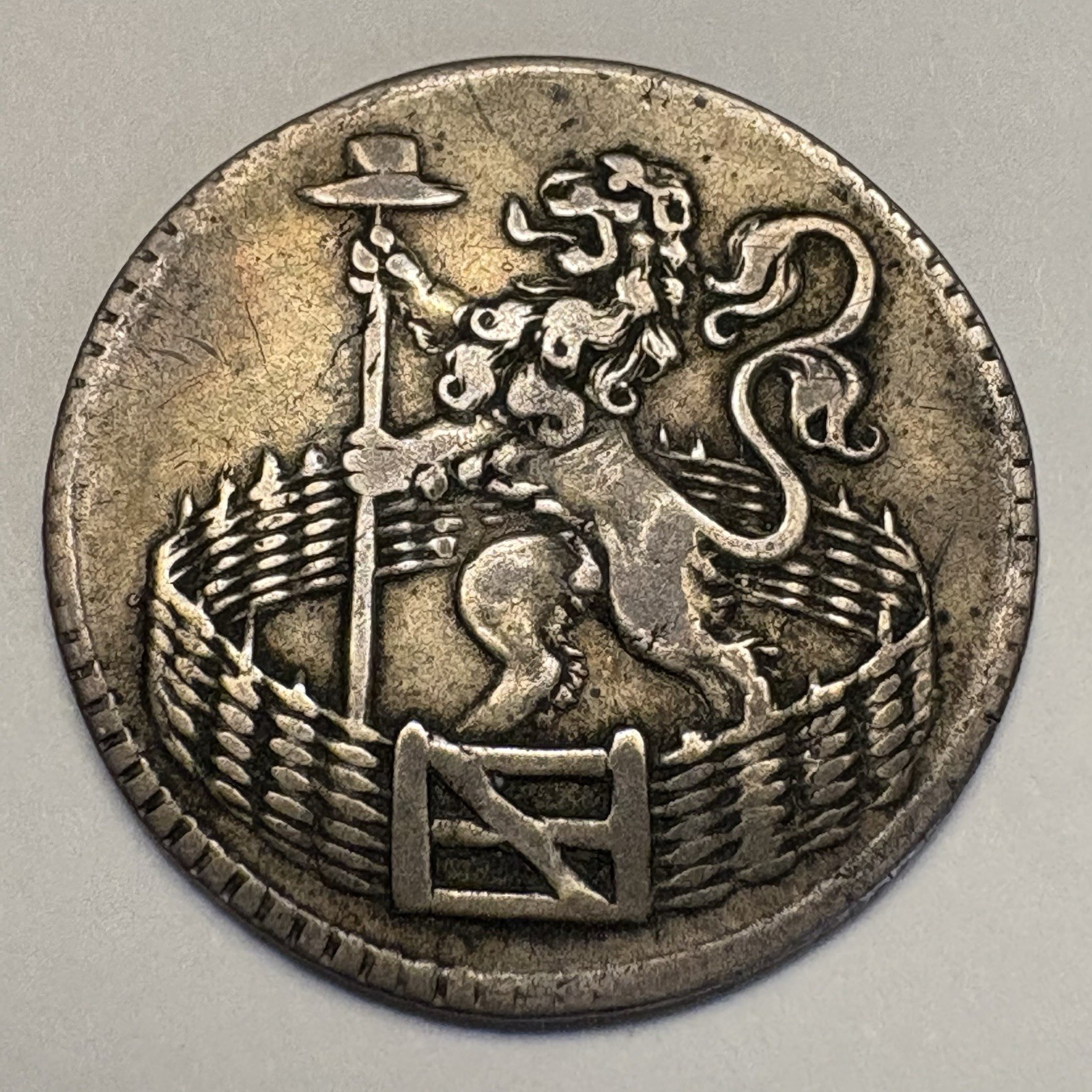 1753 Netherlands Holland Silver Duit Coin – Rare 1700s Dutch Colonial Era