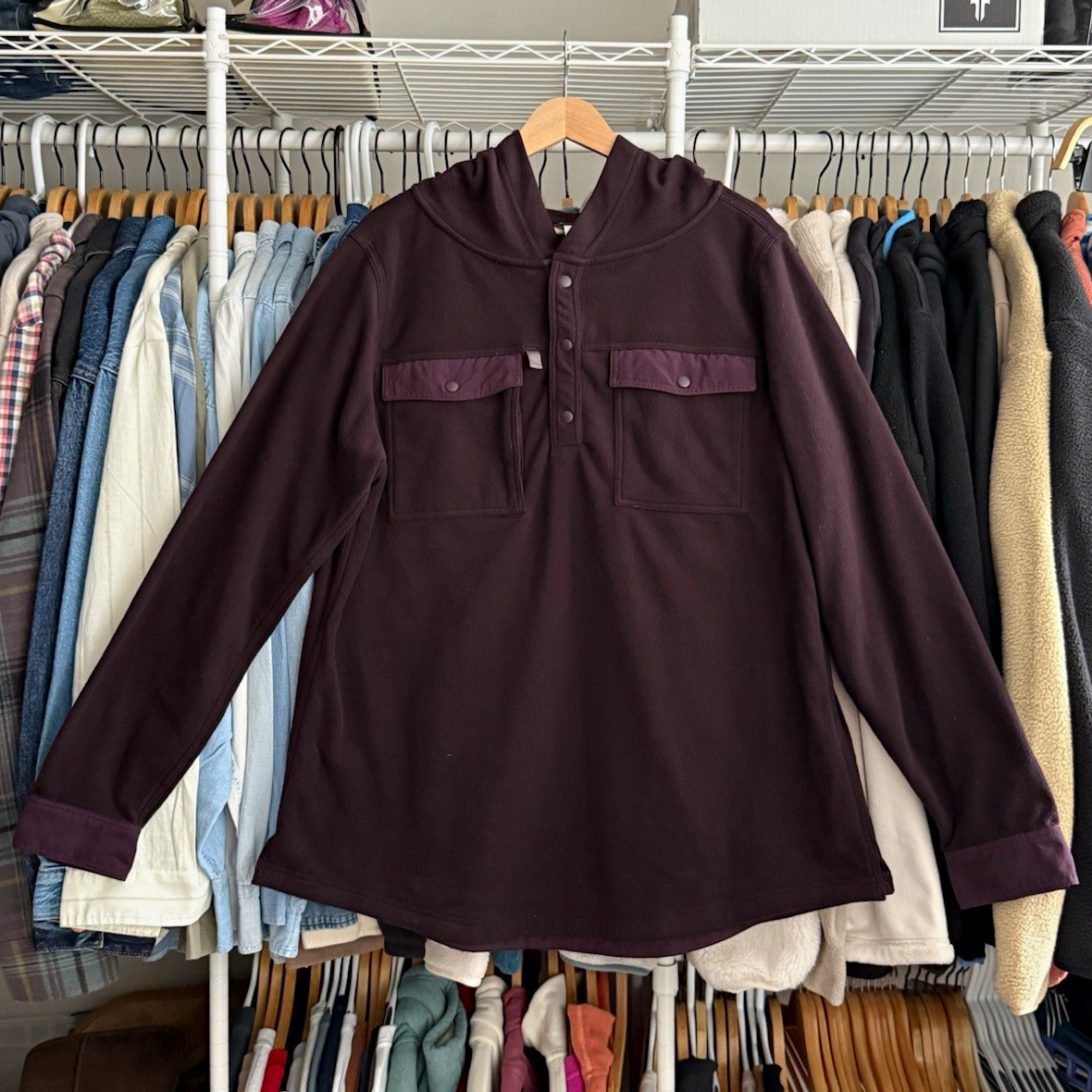 NWOT Patagonia Women\'s Early Rise Fleece Hoodie Obsidian Plum Purple XL 52340 NWOT Patagonia Women\'s Early Rise Fleece Hoodie Obsidian Plum Purple XL 52340