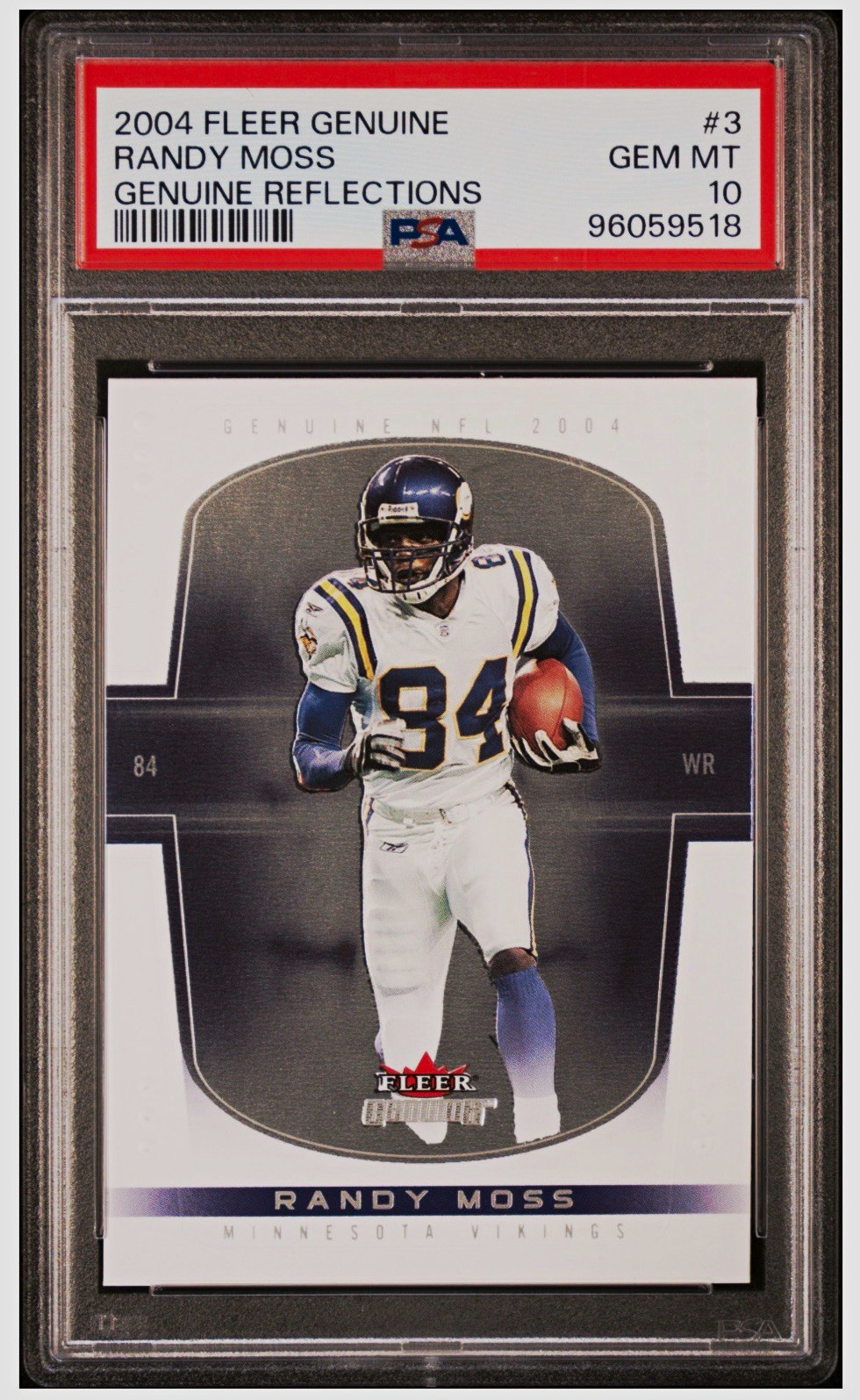 2004 Fleer Genuine Randy Moss Genuine Reflections #3 PSA 10 🔥 True Pop 1 2004 Fleer Genuine Randy Moss Genuine Reflections #3 PSA 10 🔥 True Pop 1