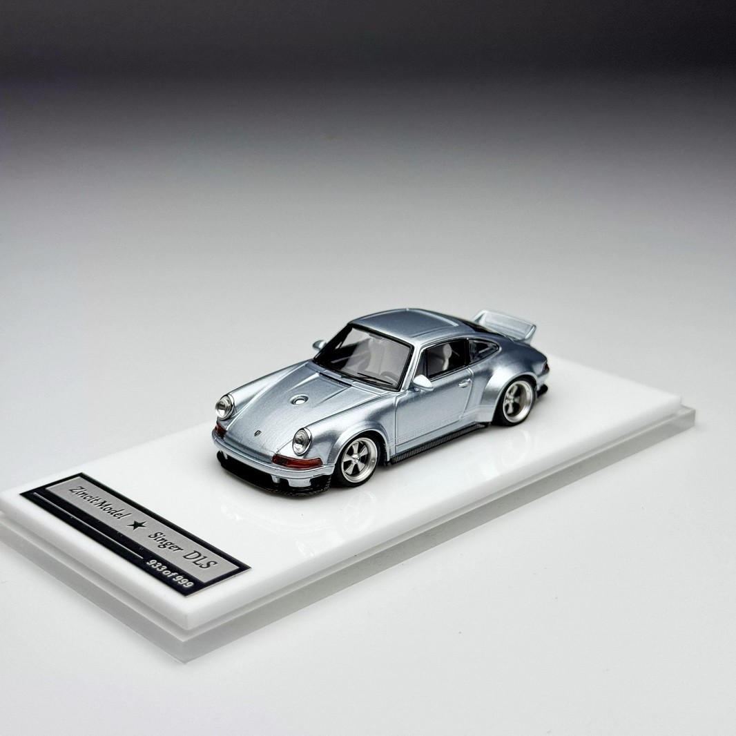 Zincit 1/64 Scale Porsche 911 964 singer DLS Ice Blue Diecast Model Collection