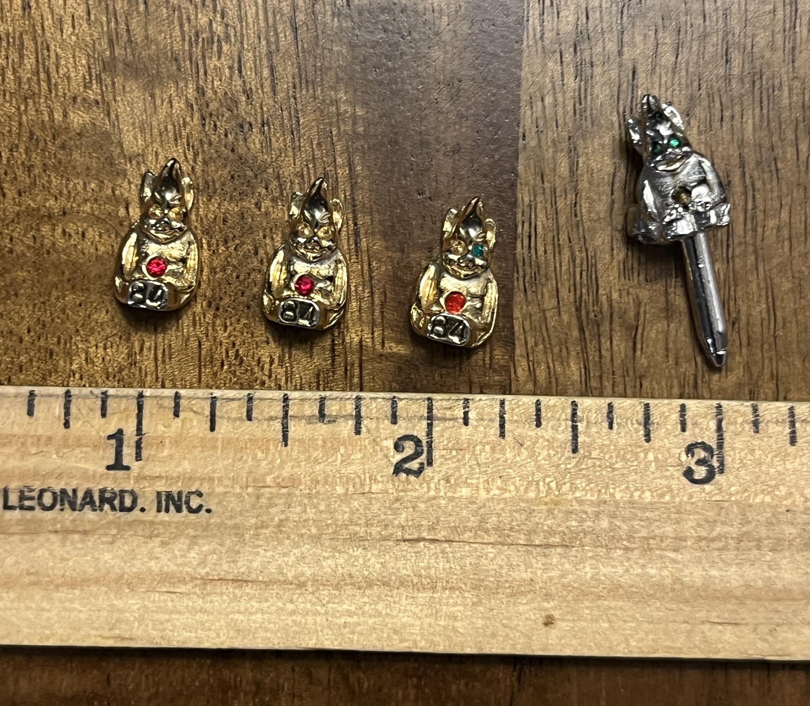 Four Vintage Billiken Charms - 3 Gold Tone, 1 Silver Tone