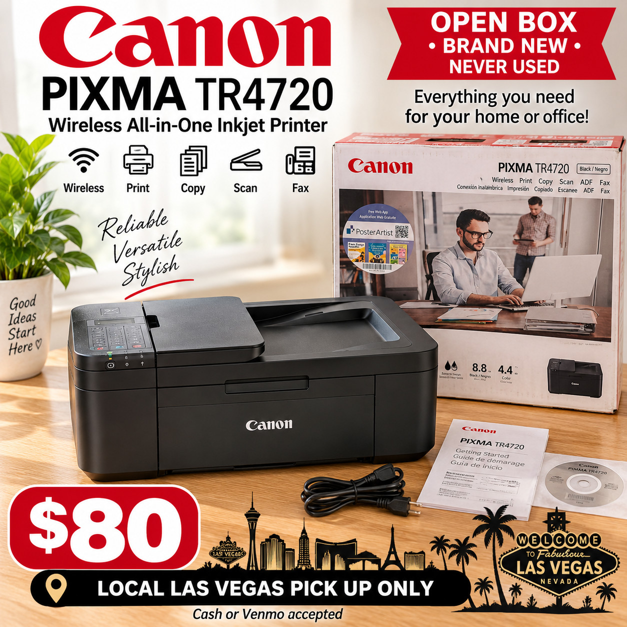 Canon PIXMA TR4720 Color Inkjet All-In-One Printer -Black Canon PIXMA TR4720 Color Inkjet All-In-One Printer -Black