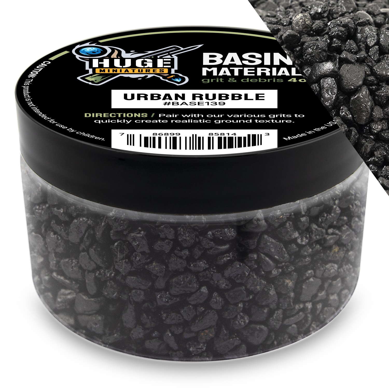 Huge Miniatures Basing Materials, Urban Rubble Diorama Ballast – 4oz Jar