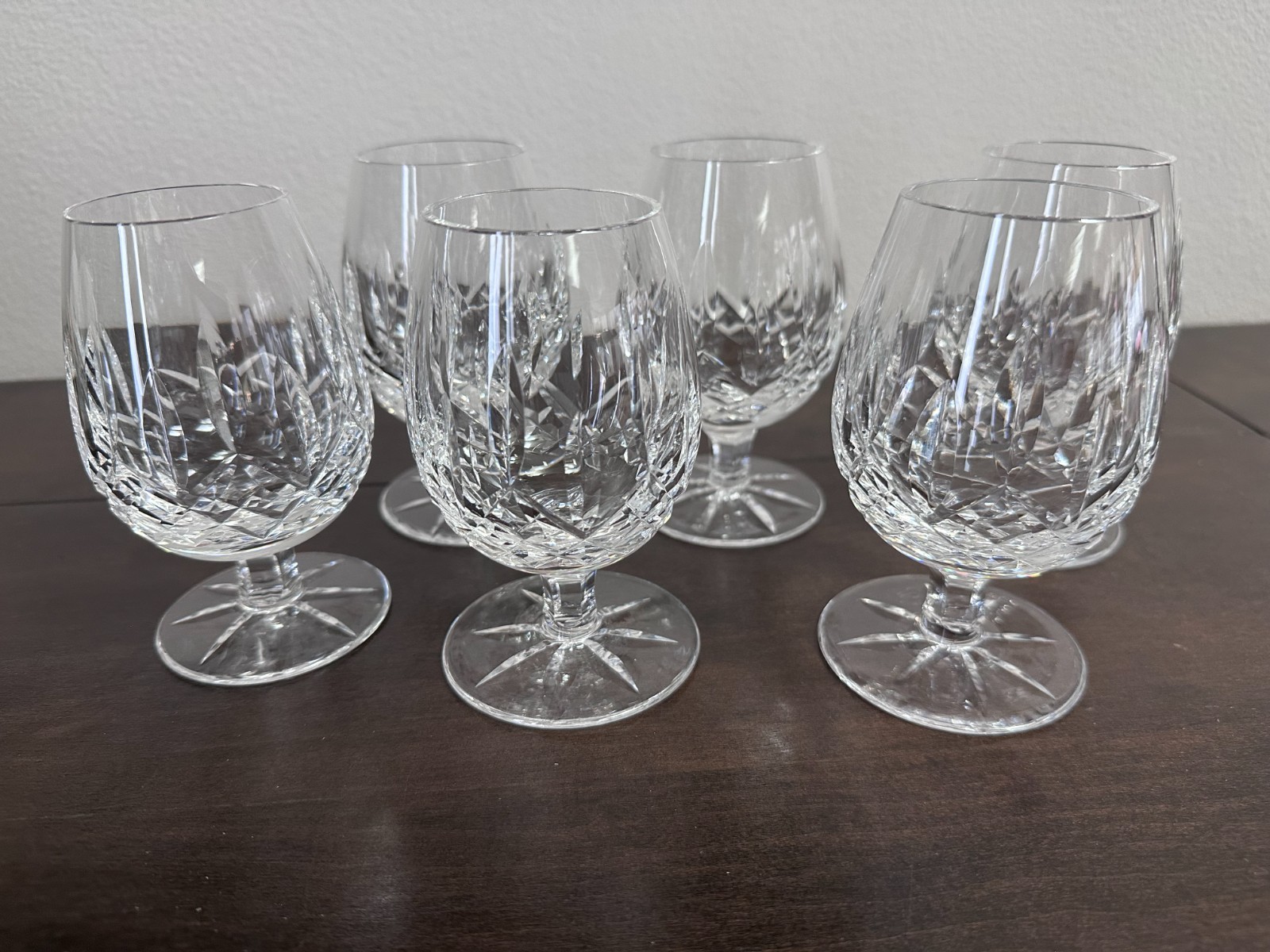 VINTAGE WATERFORD CRYSTAL LISMORE BRANDY GLASSES 3 sets of 2 glasses