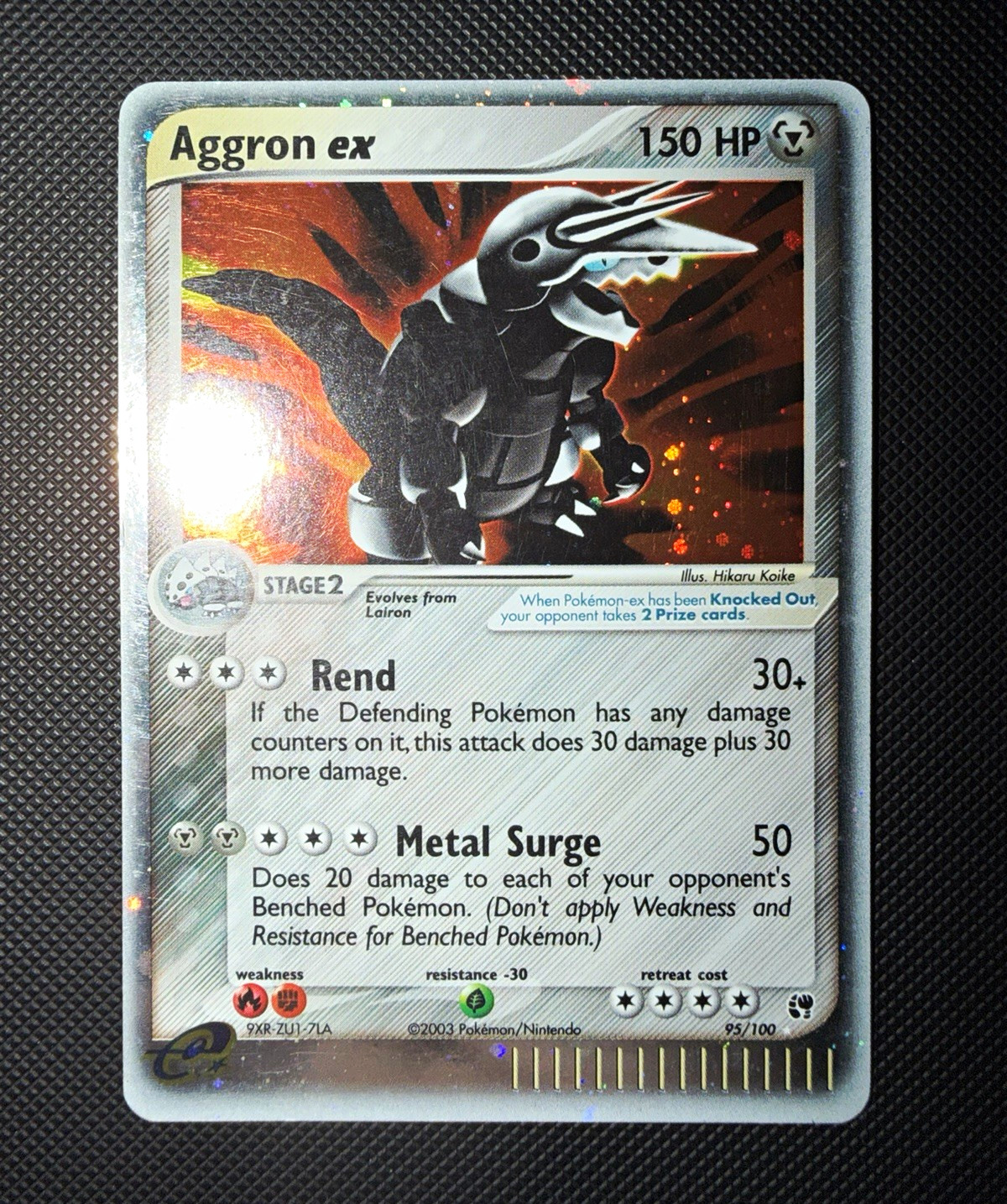 Pokémon TCG Aggron ex 95/100 EX Sandstorm Holo Ultra Rare 150 HP English Pokémon TCG Aggron ex 95/100 EX Sandstorm Holo Ultra Rare 150 HP English