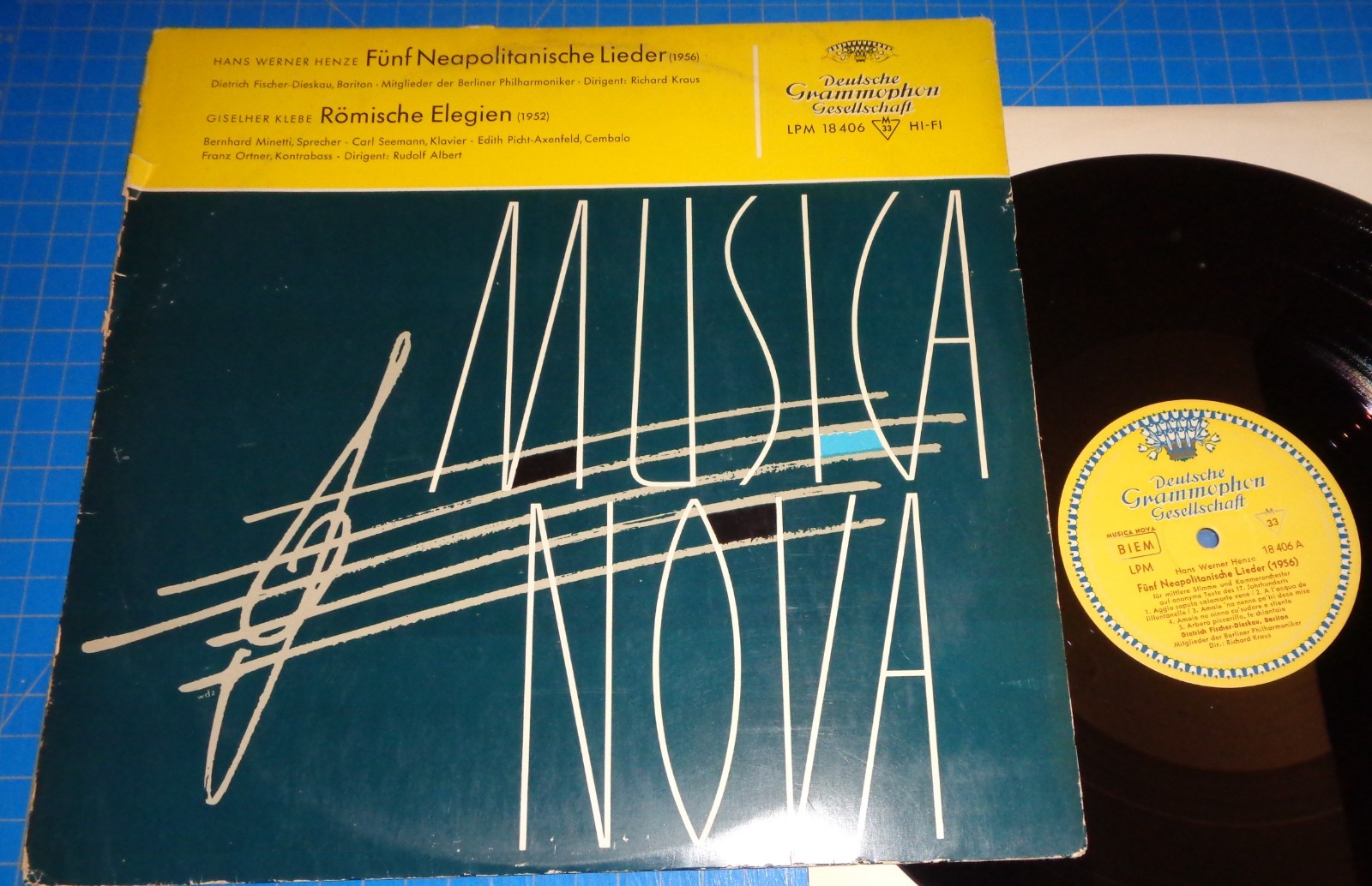 HENZE Five Neapolitan Songs KLEBE Roman Elegies - DGG Musica Nova LPM 18 406