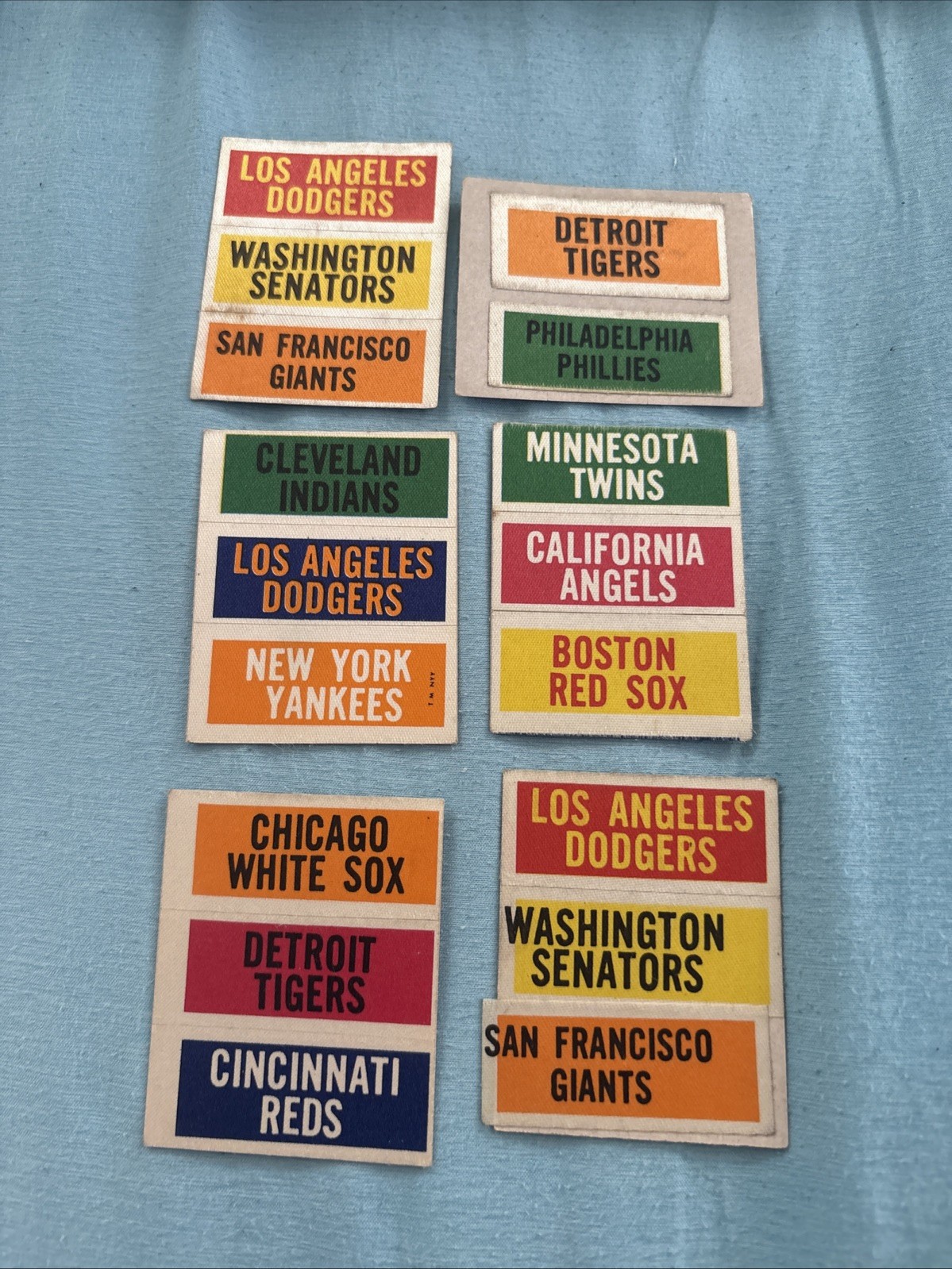 1968 Fleer MLB Cloth Trios Tallboys dodger Senators Giants Lot Of 6 Rare 1968 Fleer MLB Cloth Trios Tallboys dodger Senators Giants Lot Of 6 Rare