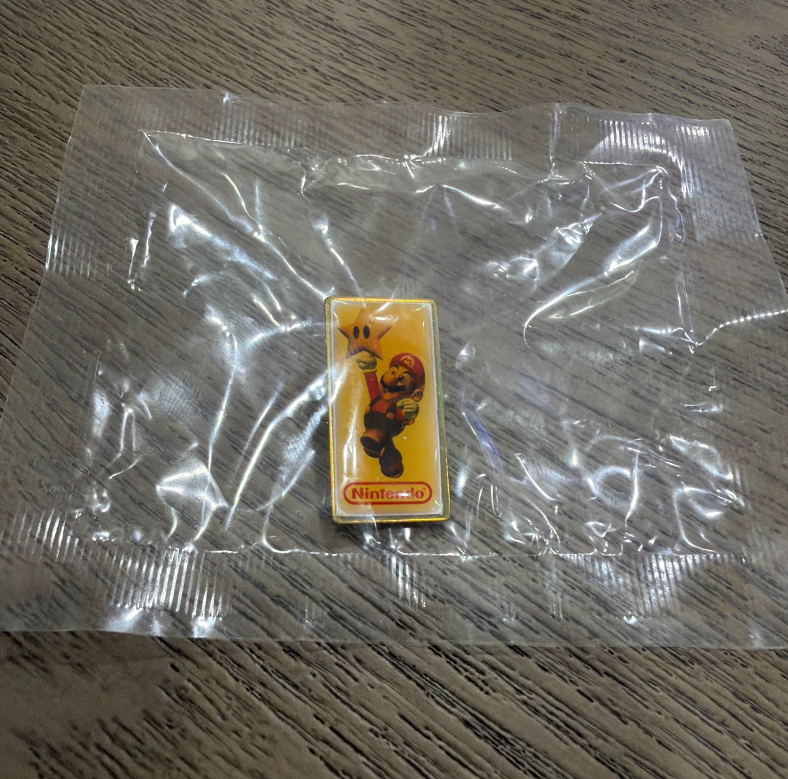 Rare Vintage Nintendo Gold Played Pin Sealed- Mario Punching Star