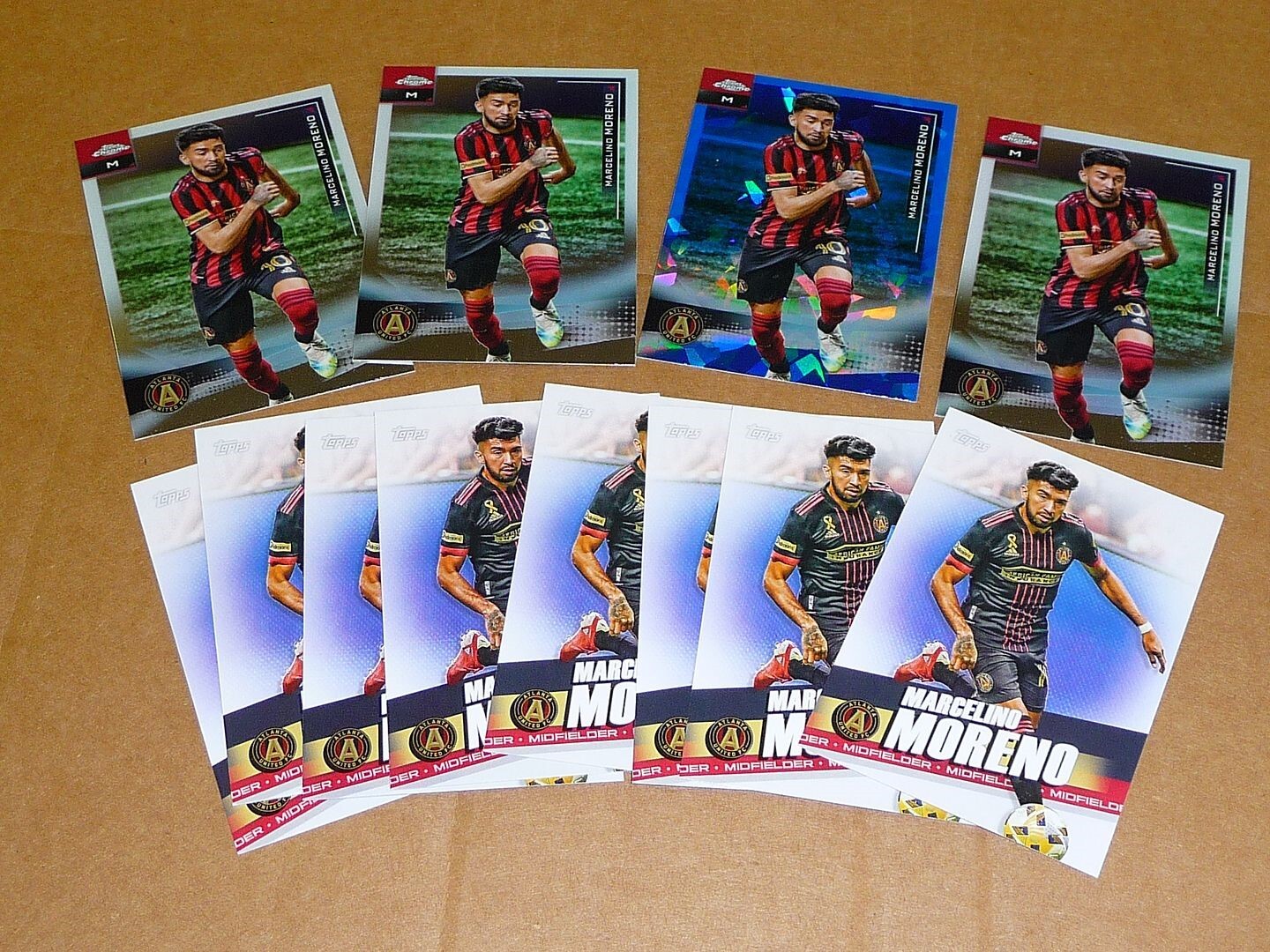 MARCELINO MORENO SOCCER LOT OF 12 TOPPS MLS + CHROME W/SAPPHIRE W2487