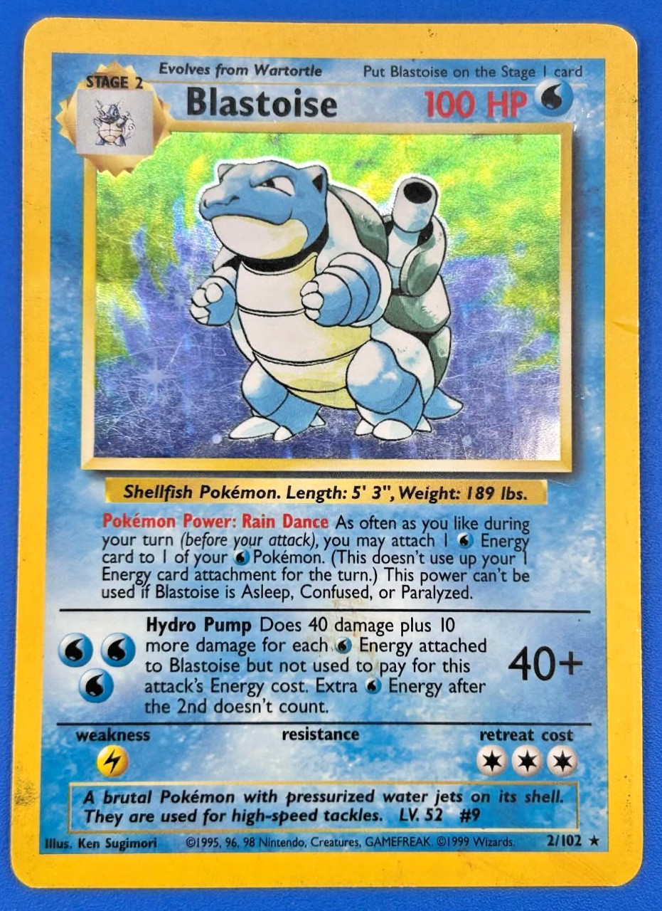 Wizards of the Coast Blastoise 2/130 Base Set 2 Holo Rare EN 2000 HP 100