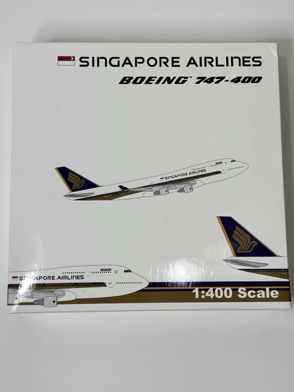 Singapore 747-400 megatop 9V-SMF GEMINI JET 1:400 Scale
