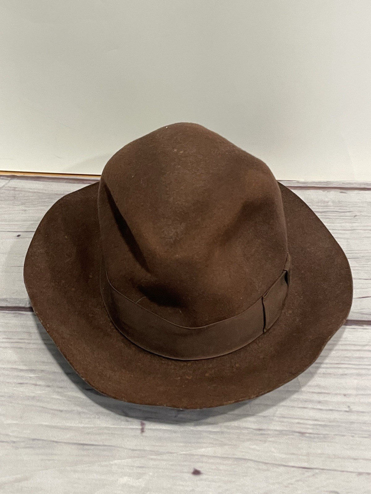 Vintage Indiana Jones Fedora Hat Brown Wool Felt Official Licensed USA Medium