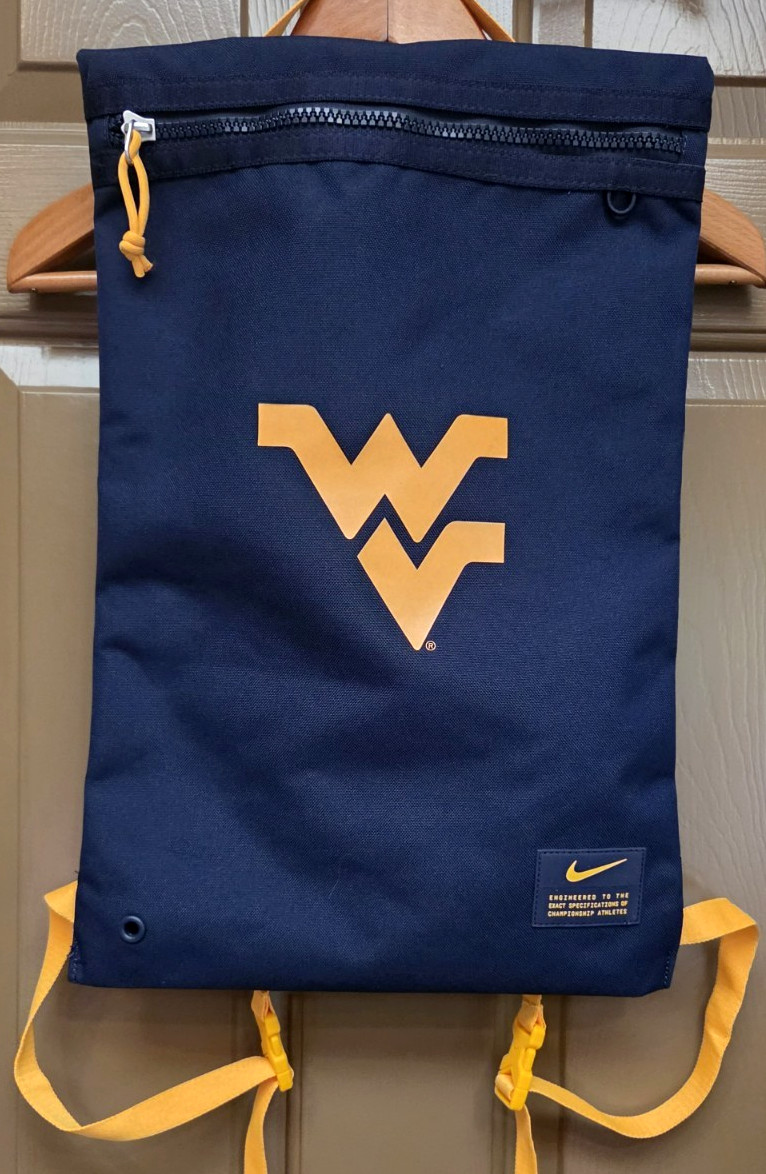 Nike West Virginia Mountaineers Utility Gym Sack Bag WVU Navy Gold