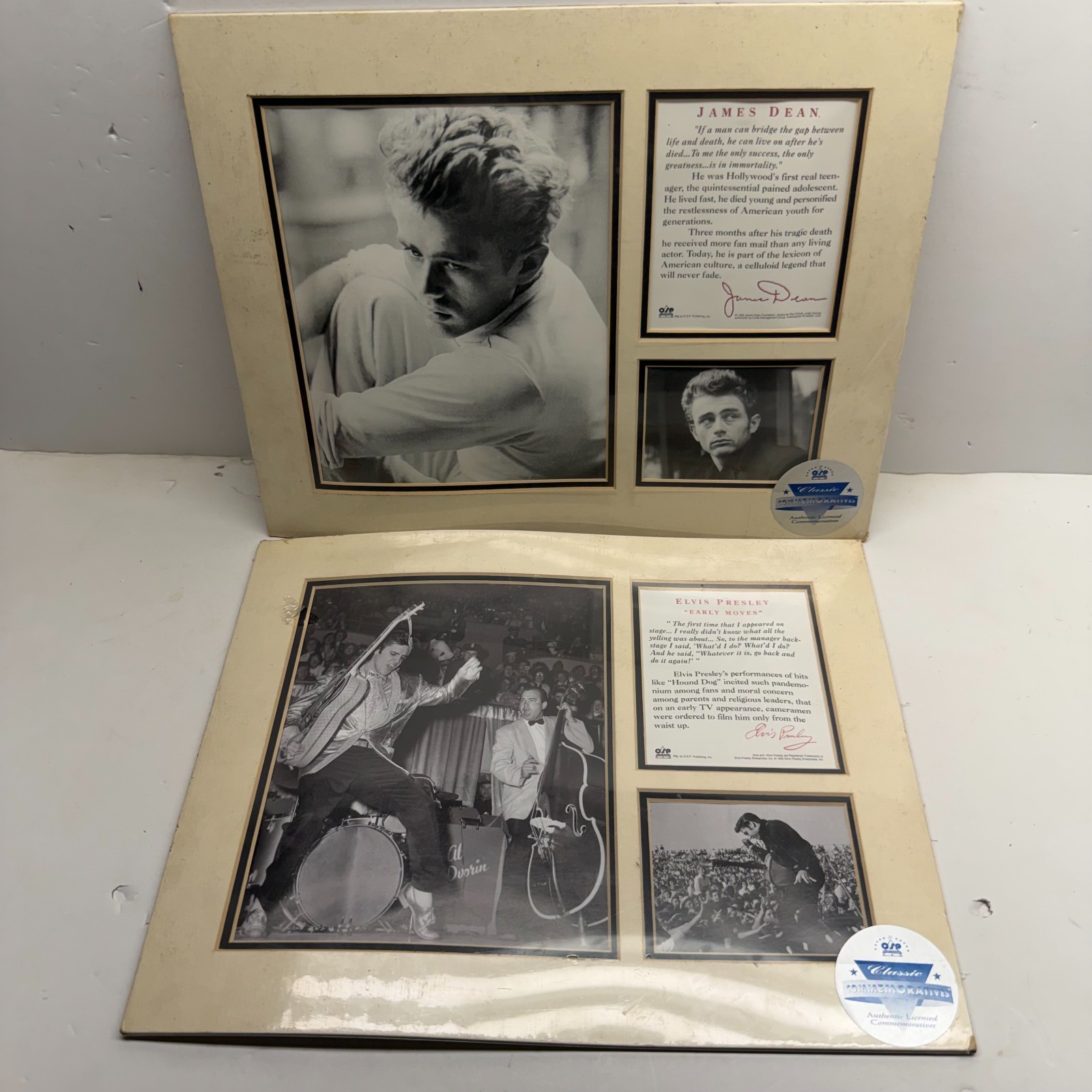 Elvis Presley & James Dean OSP Publishing Inc. Classic Commemoratives Set of 2