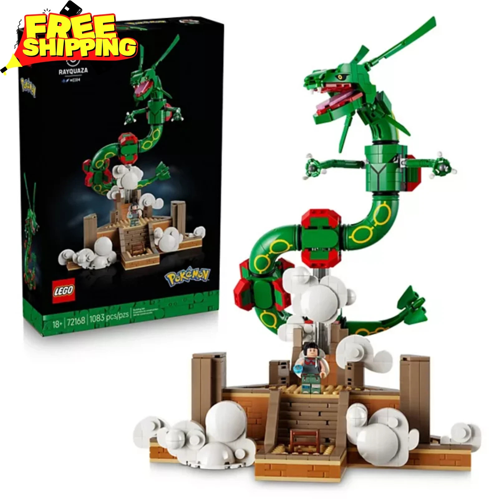 LEGO Pokemon Rayquaza 72168 Building Kit 1083 Pieces NEW SEALED BOX. 